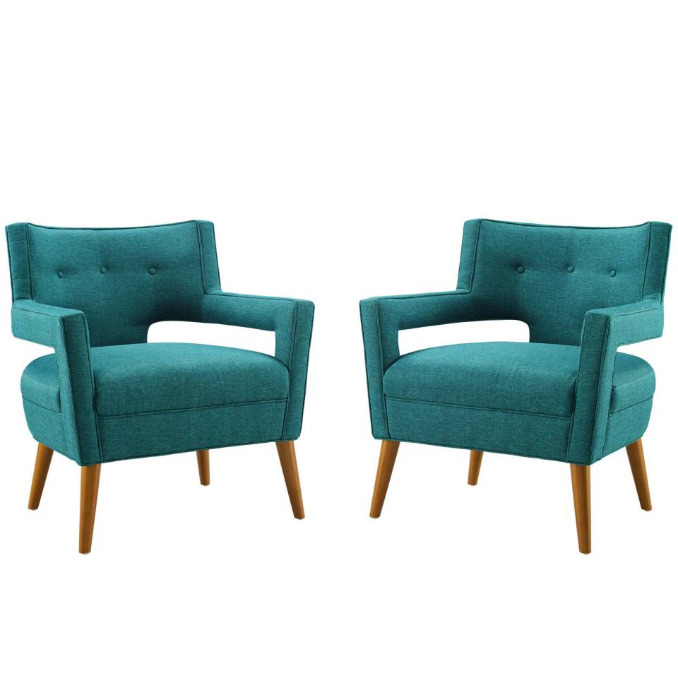 Modway Sheer Upholstered Fabric Armchair Set of 2 | Armchairs | Modishstore-5