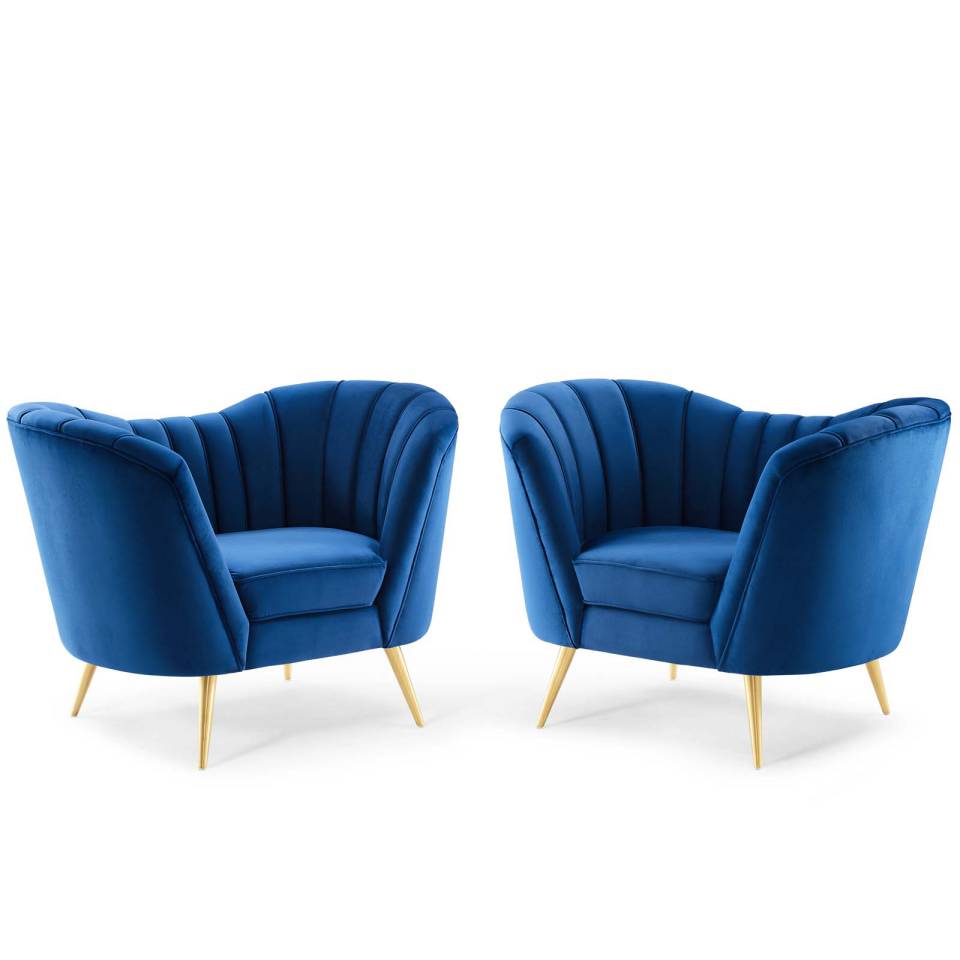 Modway Opportunity Performance Velvet Armchair Set of 2 | Armchairs | Modishstore-2