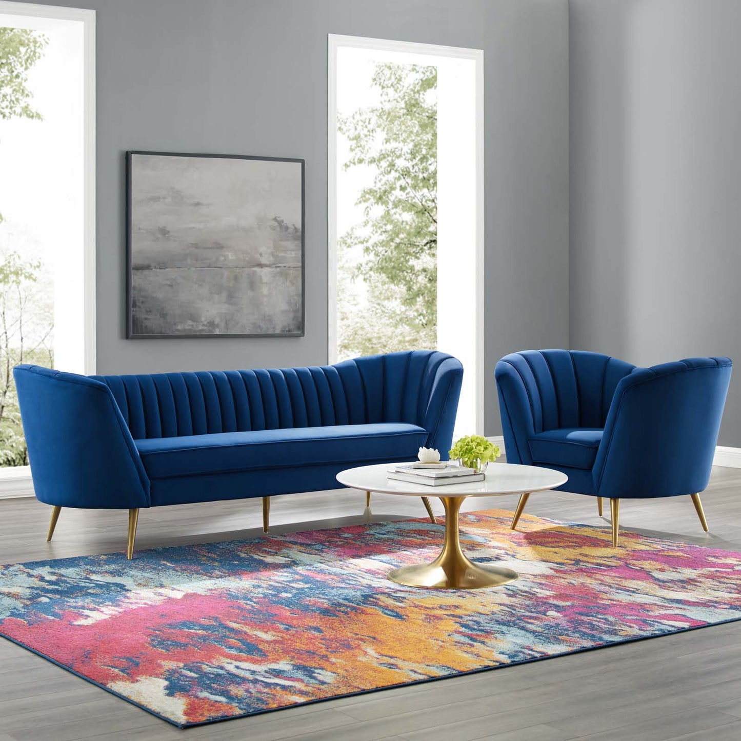 Opportunity Performance Velvet Sofa and Armchair Set By Modway - EEI-4089 | Armchairs | Modishstore