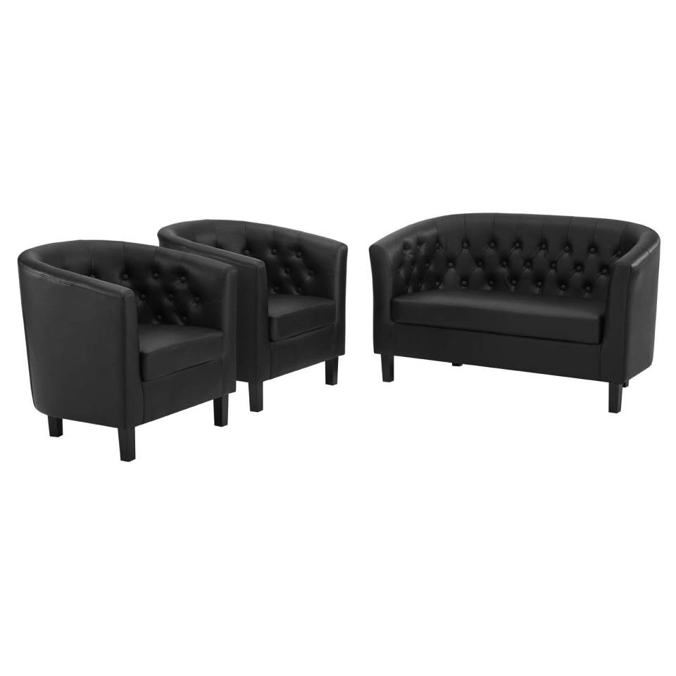 Modway Prospect 3 Piece Upholstered Vinyl Set | Sofas | Modishstore