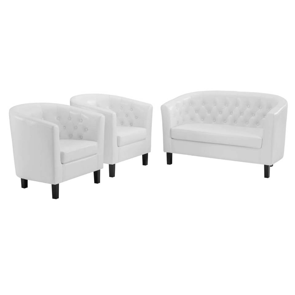 Modway Prospect 3 Piece Upholstered Vinyl Set | Sofas | Modishstore-2