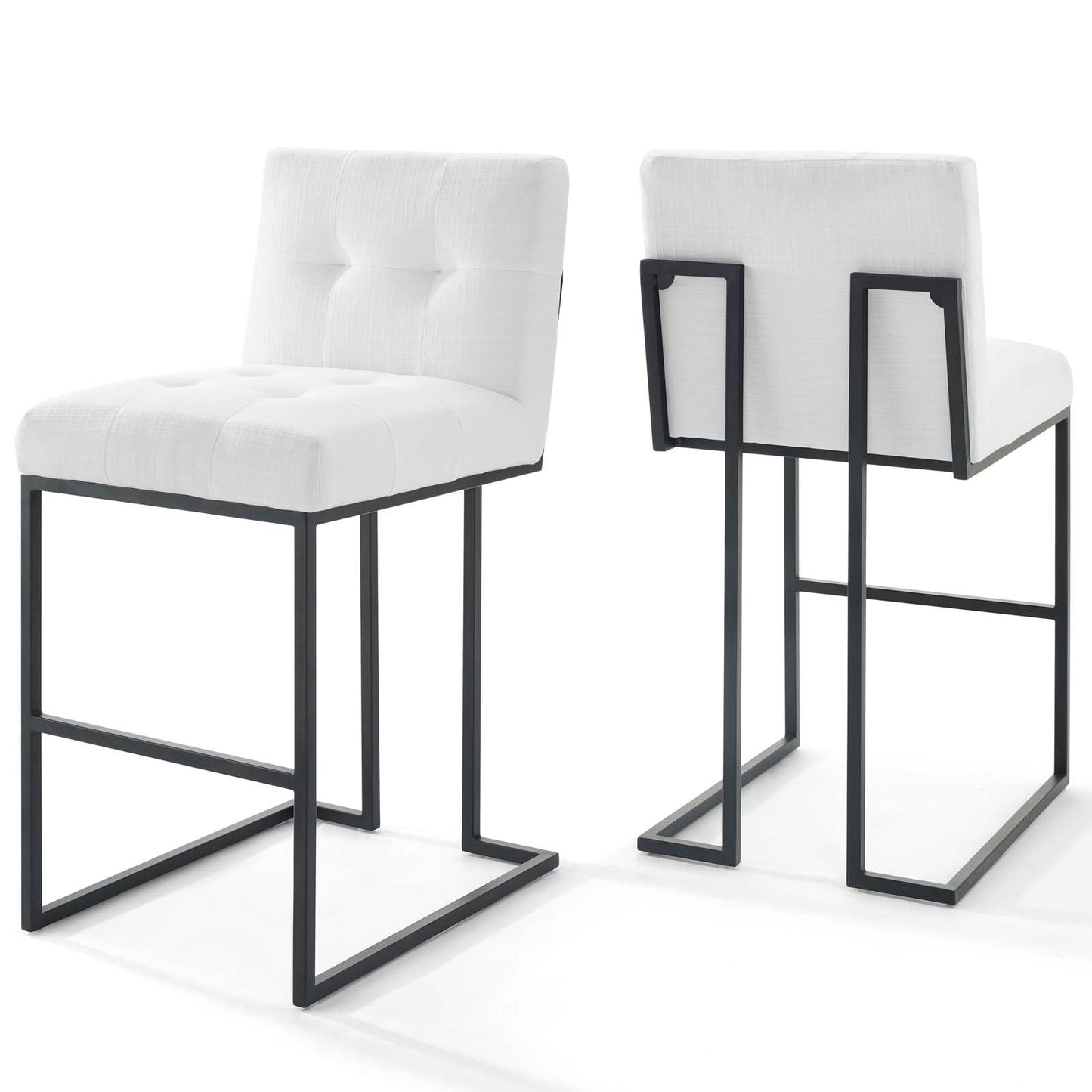 Privy Black Stainless Steel Upholstered Fabric Bar Stool Set of 2 By Modway - EEI-4159 | Bar Stools | Modishstore - 2