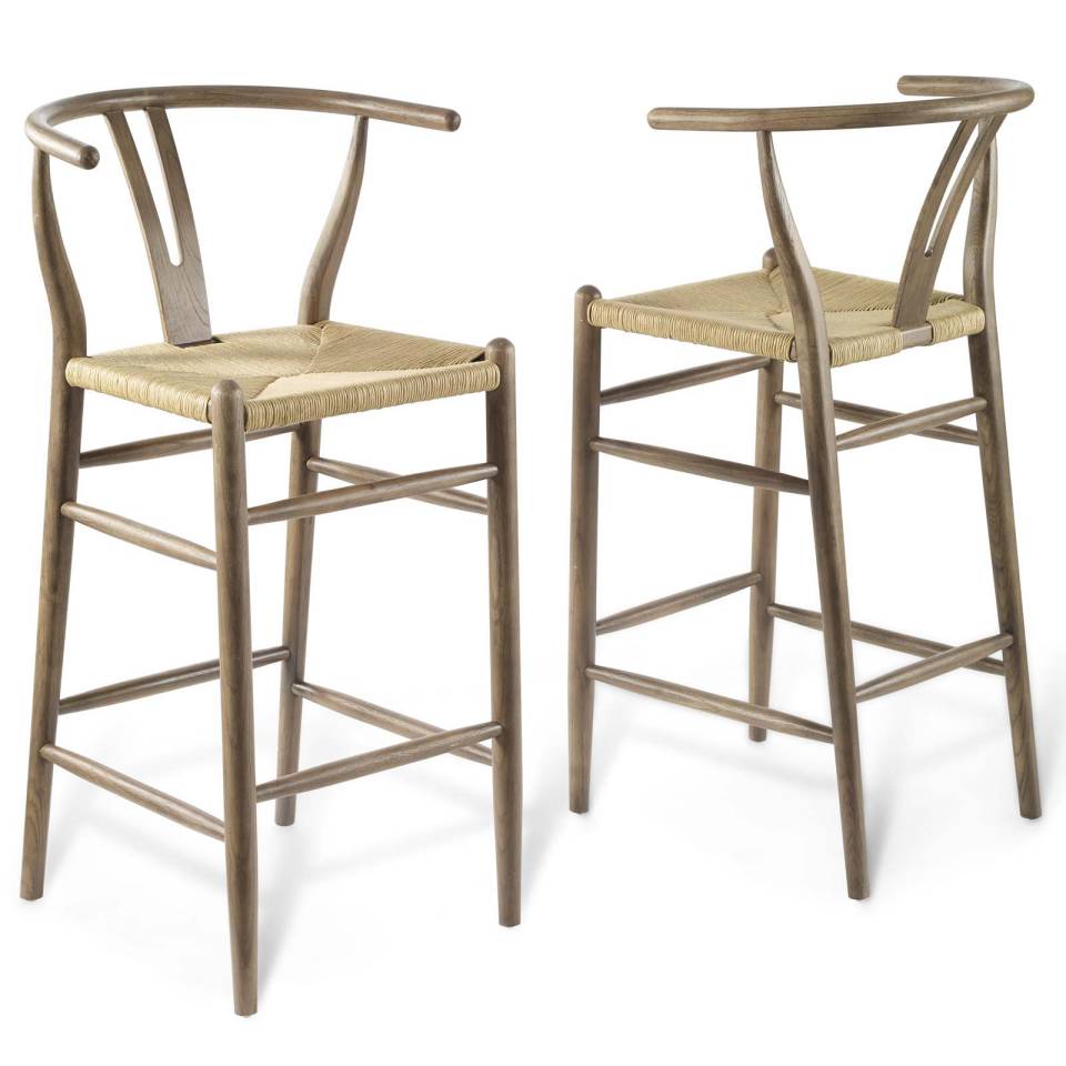 Modway Amish Wood Bar Stool Set of 2 | Bar Stools