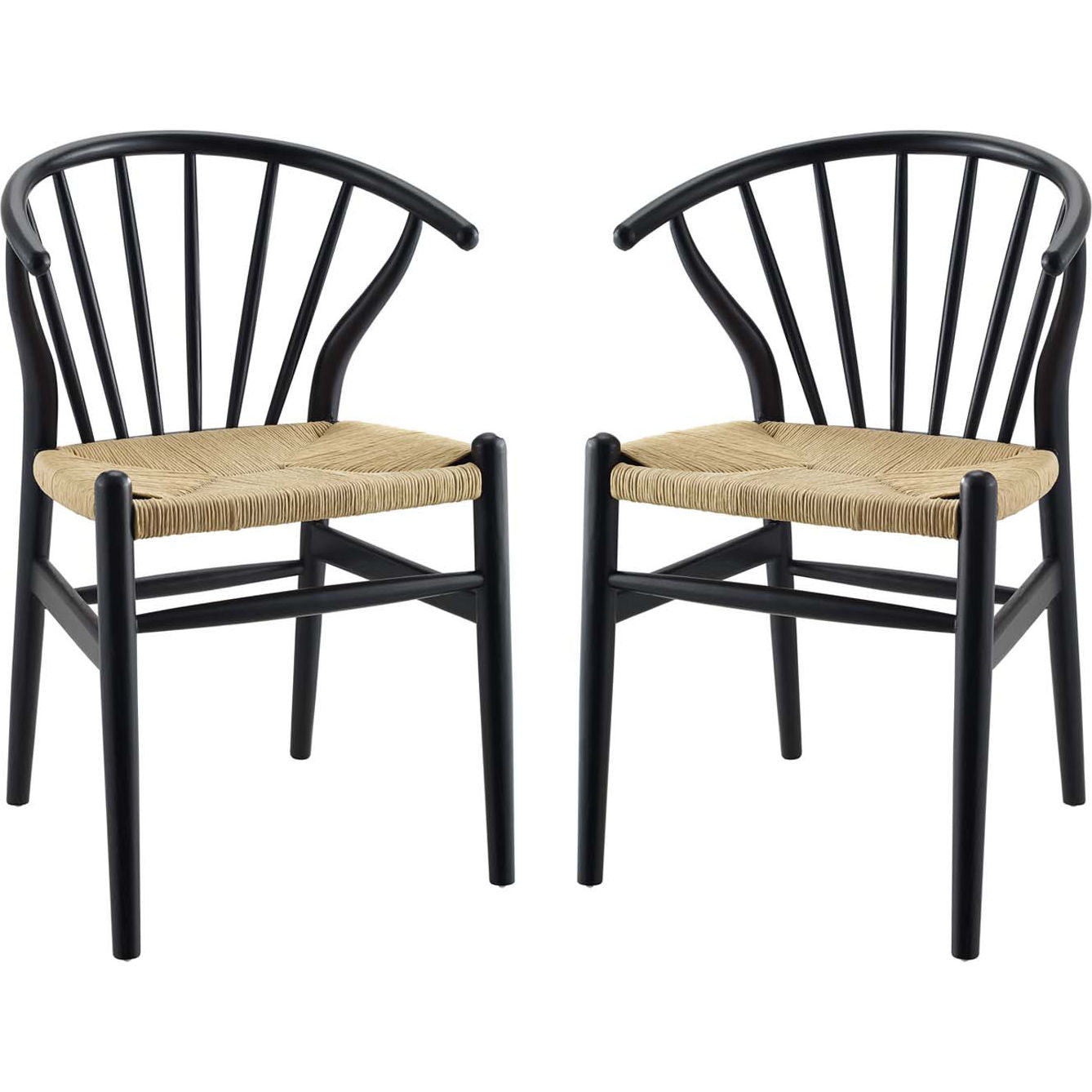 Modway Flourish Spindle Wood Dining Side Chair Set of 2 | Side Chairs