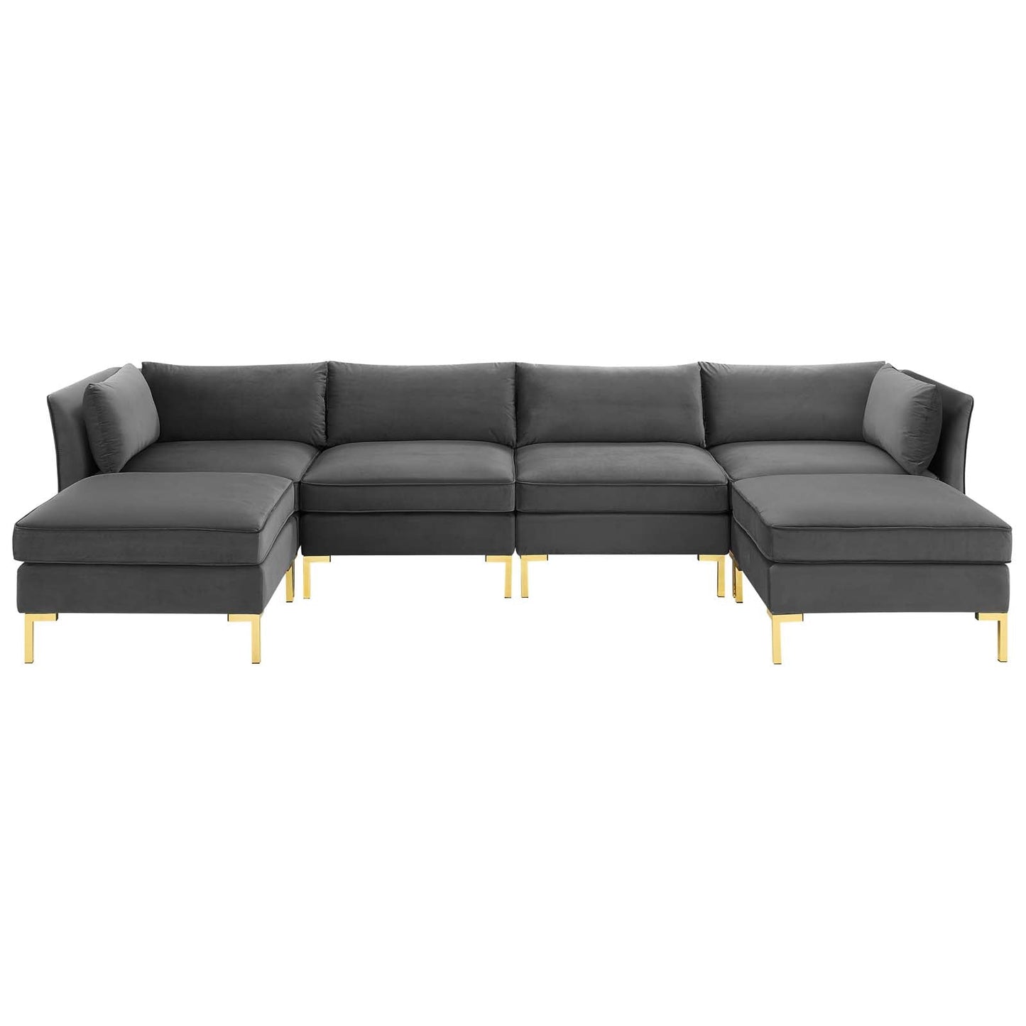 Modway Ardent 6-Piece Performance Velvet Sectional Sofa | Sofas