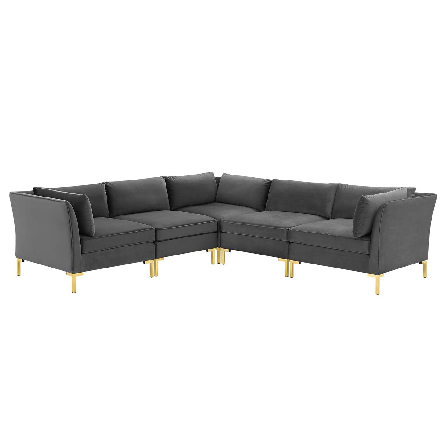 Modway Ardent 5-Piece Performance Velvet Sectional Sofa | Sofas