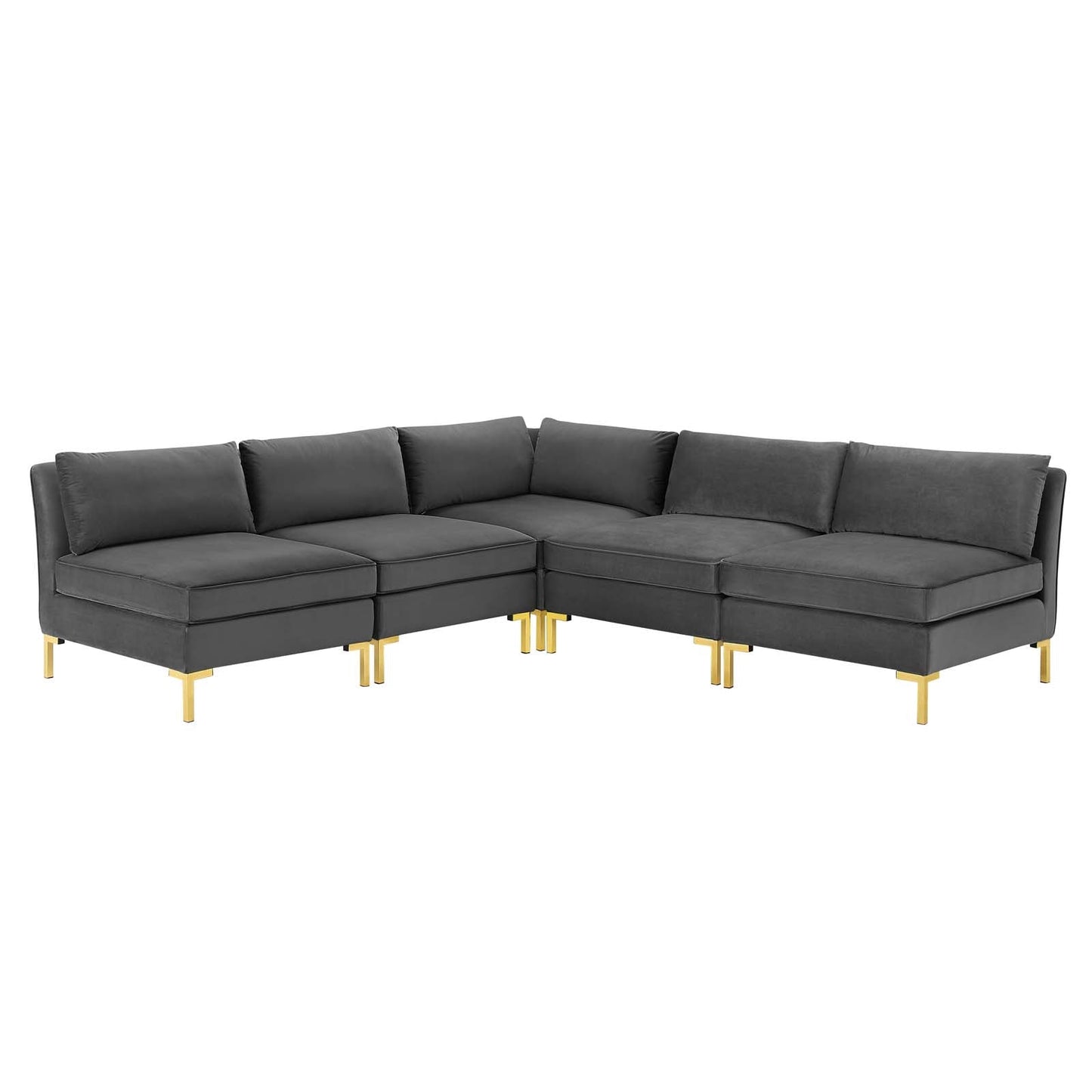 Modway Ardent 5-Piece Performance Velvet Sectional Sofa | Sofas
