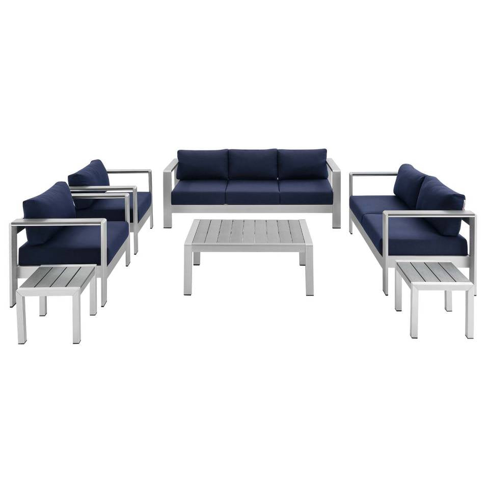 Modway Shore Sunbrella® Fabric Outdoor Patio Aluminum 7 Piece Set | Outdoor Sofas, Loveseats & Sectionals | Modishstore-2