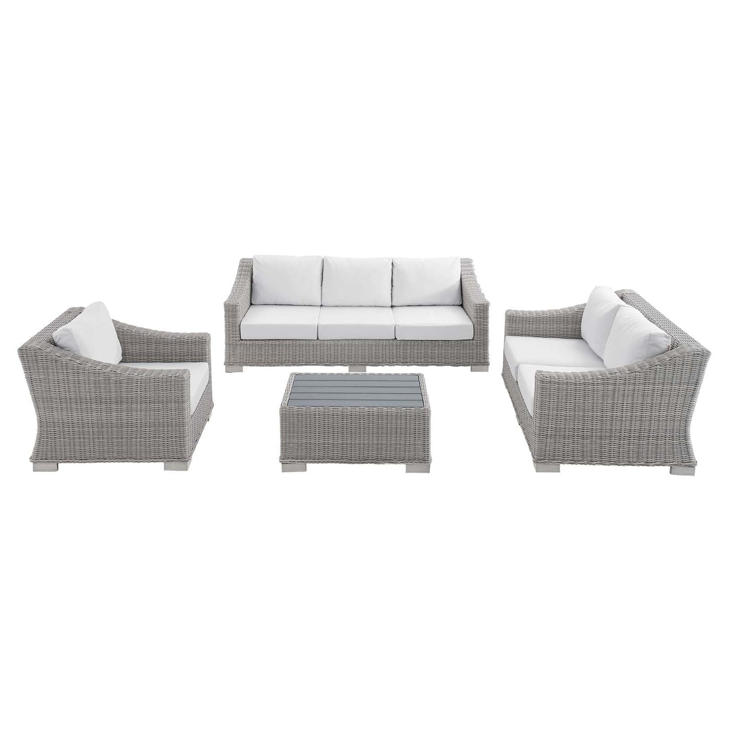 Modway Conway Sunbrella® Outdoor Patio Wicker Rattan 4-Piece Furniture Set | Sofas |