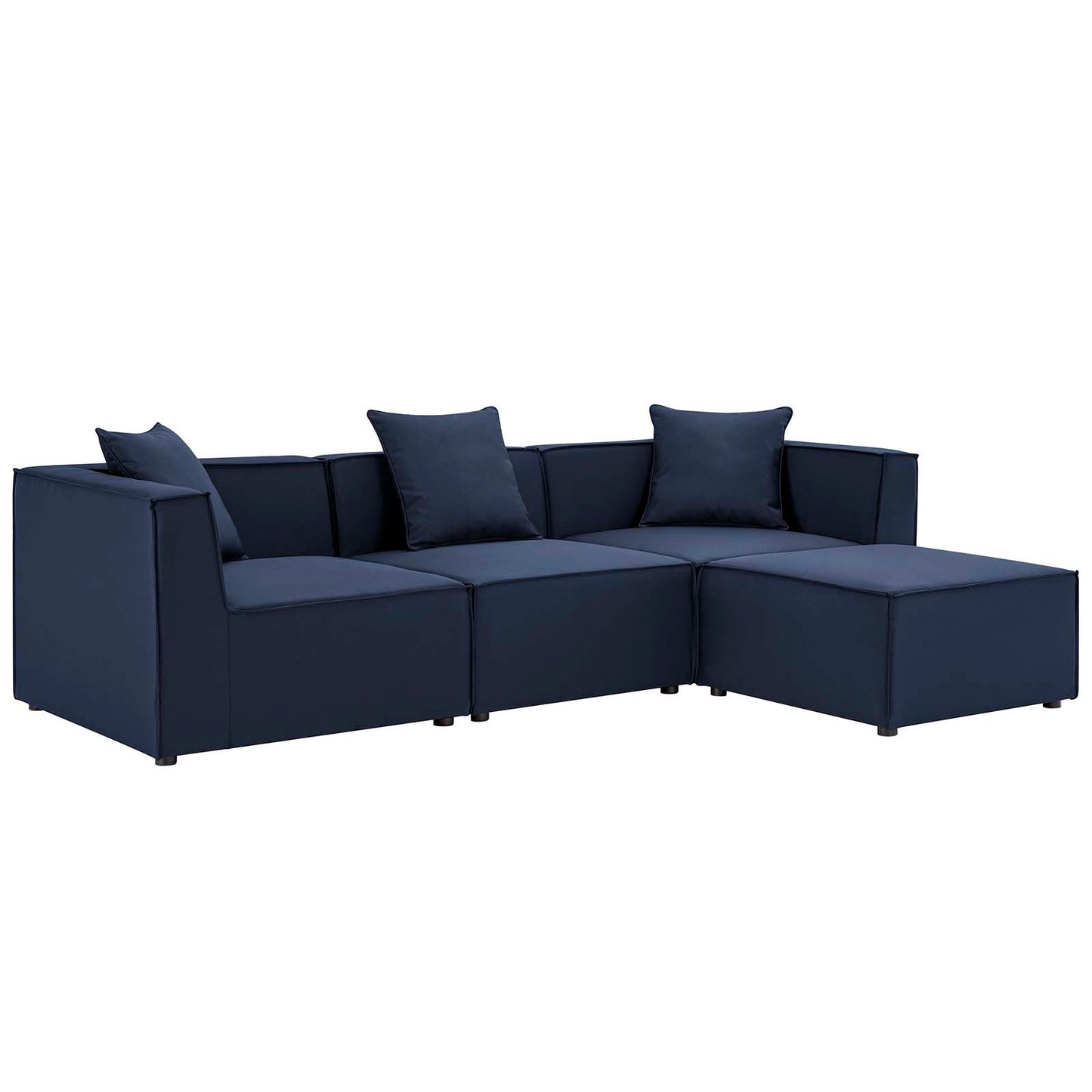 Modway Saybrook Outdoor Patio Upholstered 4-Piece Sectional Sofa | Outdoor Sofas, Loveseats & Sectionals | Modishstore-2