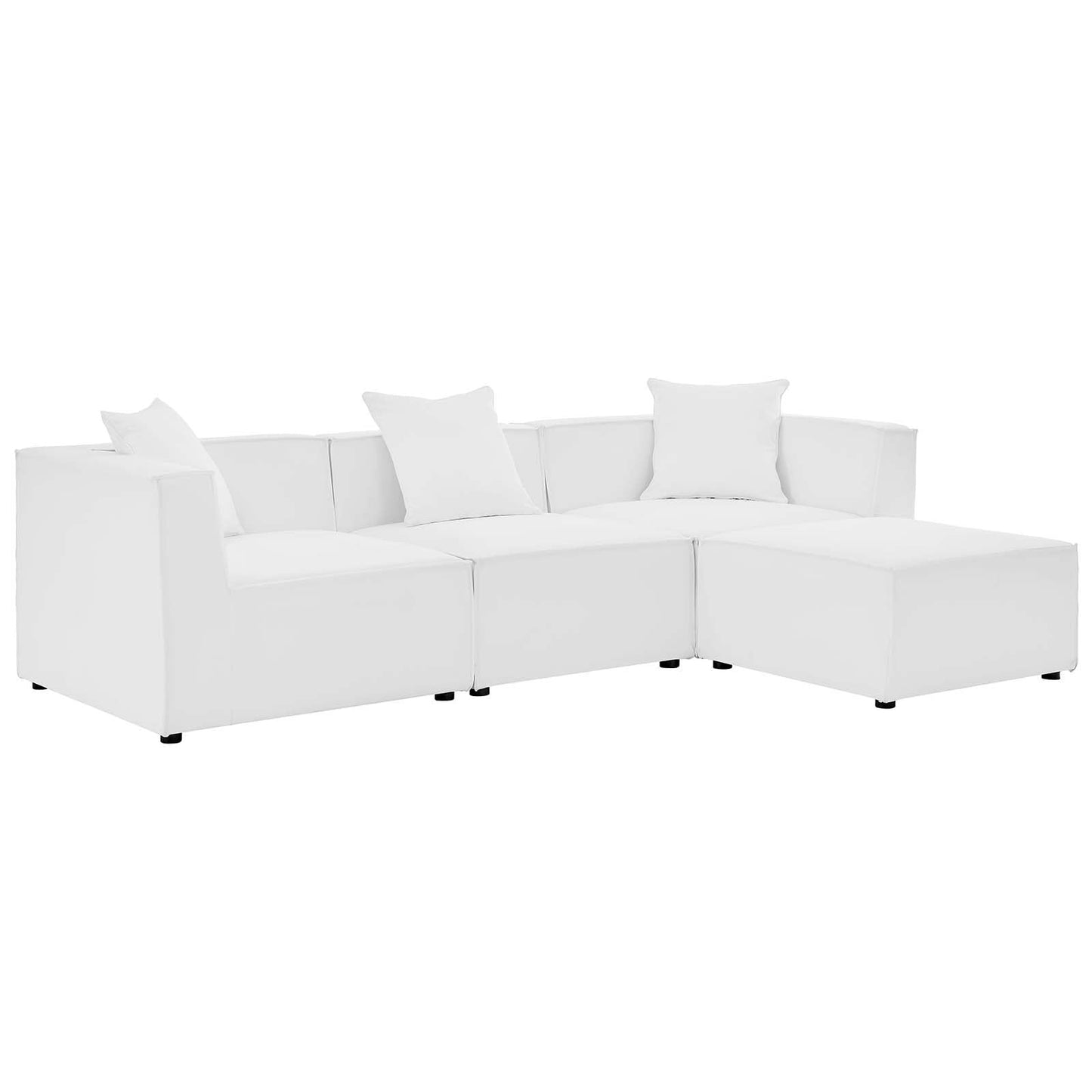 Modway Saybrook Outdoor Patio Upholstered 4-Piece Sectional Sofa | Outdoor Sofas, Loveseats & Sectionals | Modishstore-3