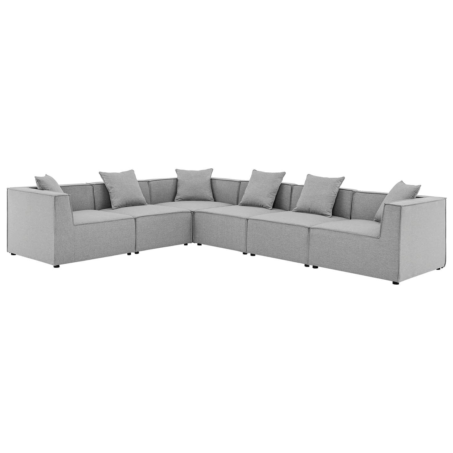 Modway Saybrook Outdoor Patio Upholstered 6-Piece Sectional Sofa | Outdoor Sofas, Loveseats & Sectionals | Modishstore