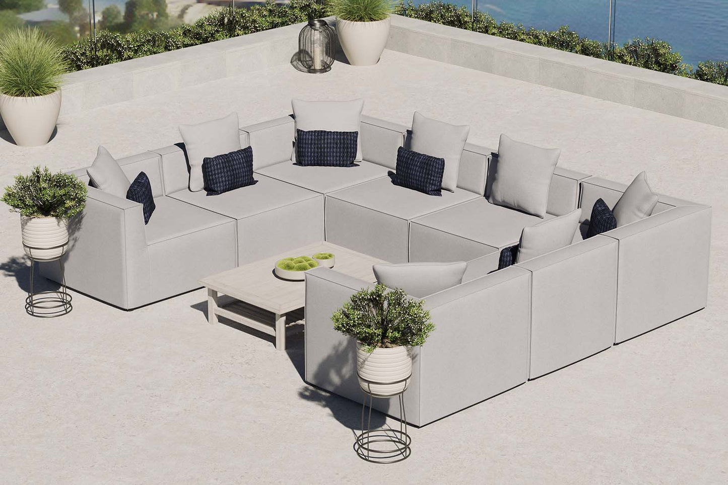 Modway Saybrook Outdoor Patio Upholstered 8-Piece Sectional Sofa | | Modishstore