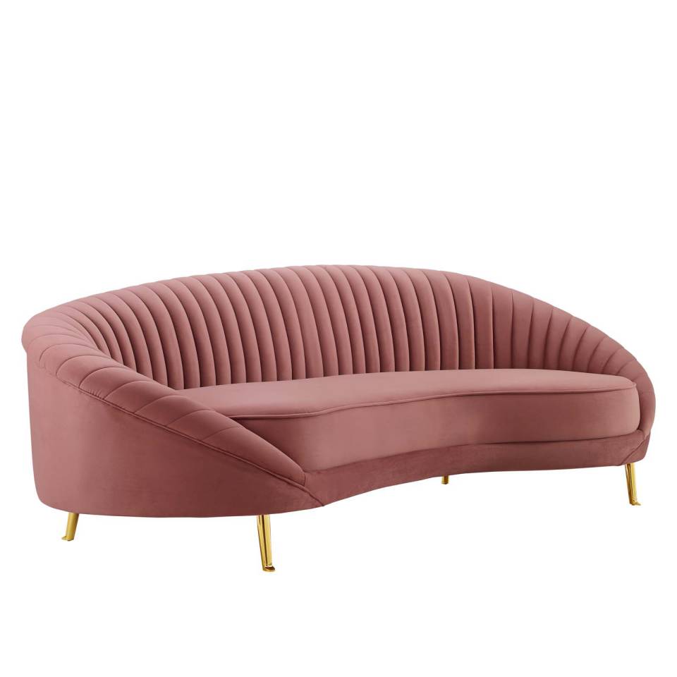Modway Camber Channel Tufted Performance Velvet Sofa | Sofas