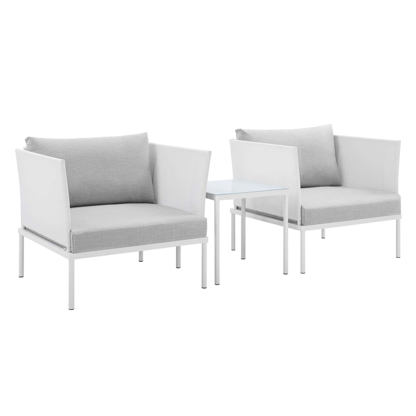 Modway Harmony 3-Piece Sunbrella® Outdoor Patio Aluminum Seating Set | Outdoor Sofas, Loveseats & Sectionals