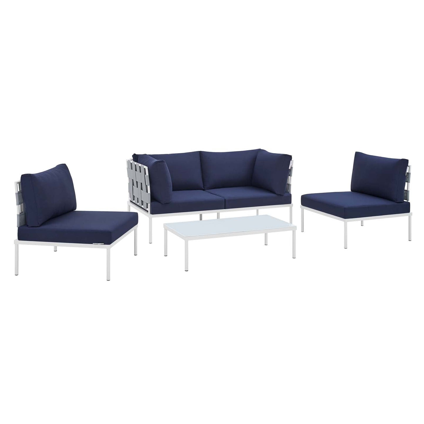 Harmony 4-Piece Sunbrella® Outdoor Patio Aluminum Seating Set By Modway - EEI-4691 | Outdoor Sofas, Loveseats & Sectionals - 2