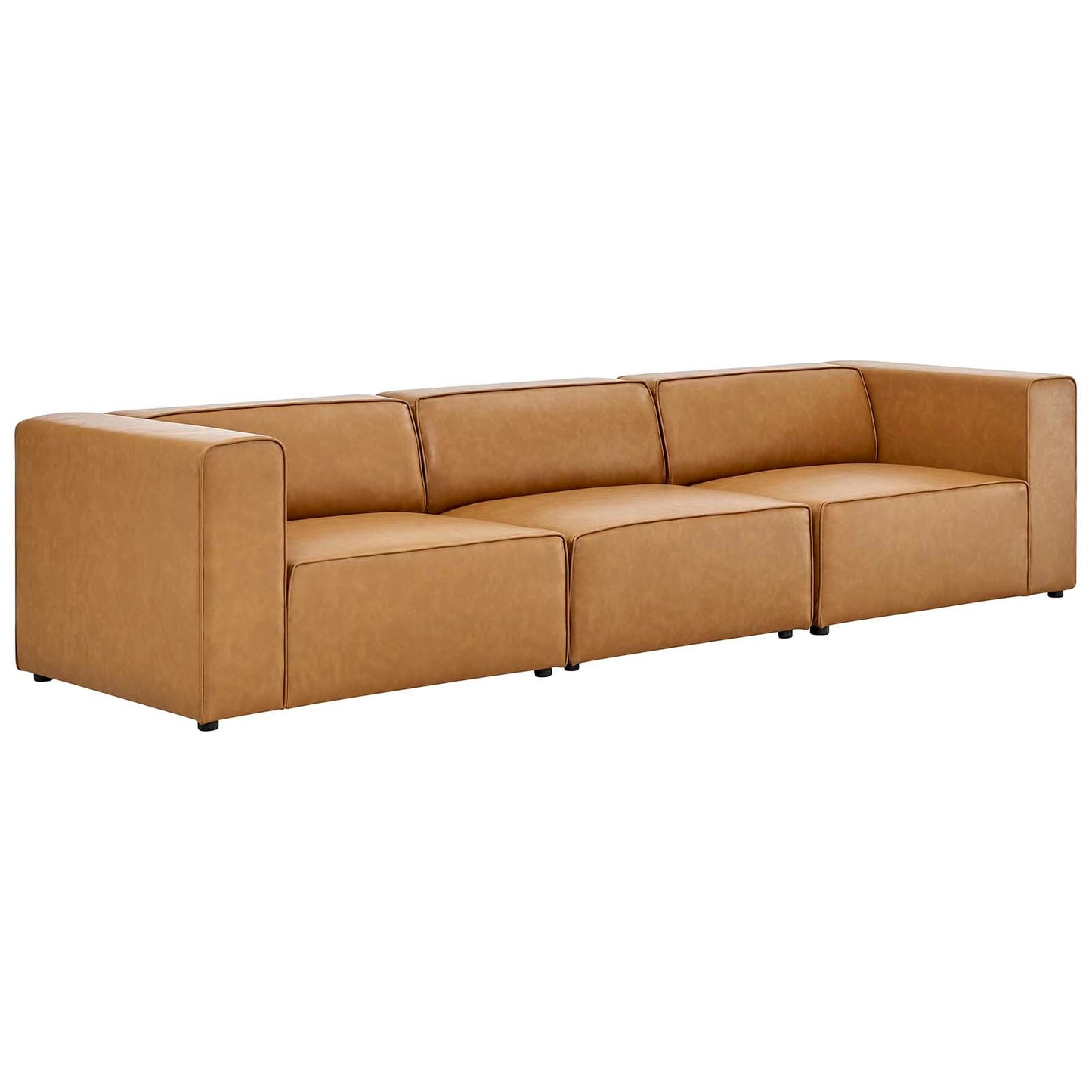 Mingle Vegan Leather 3-Piece Sectional Sofa By Modway | Sofas
