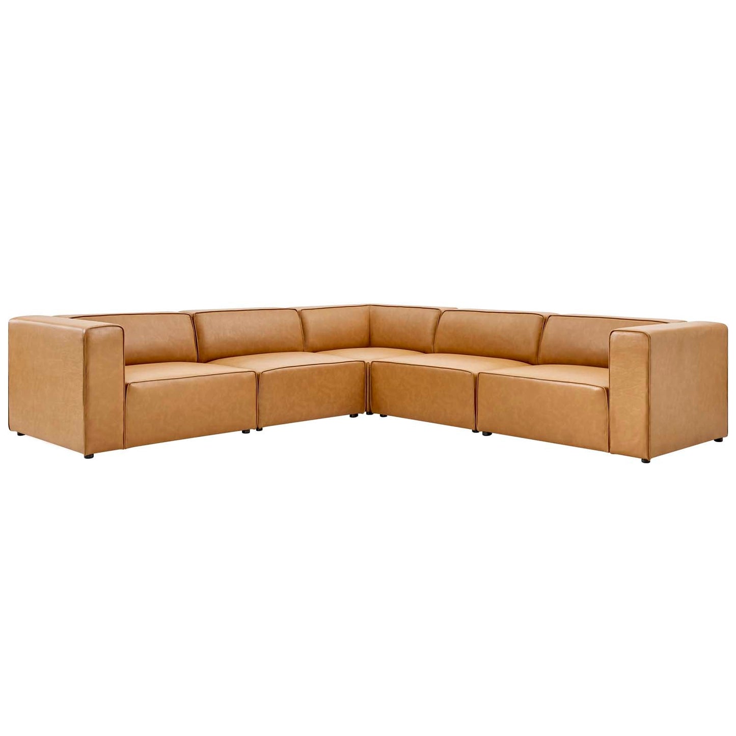 Modway Mingle Vegan Leather 5-Piece Sectional Sofa | Sofas | Modishstore-3