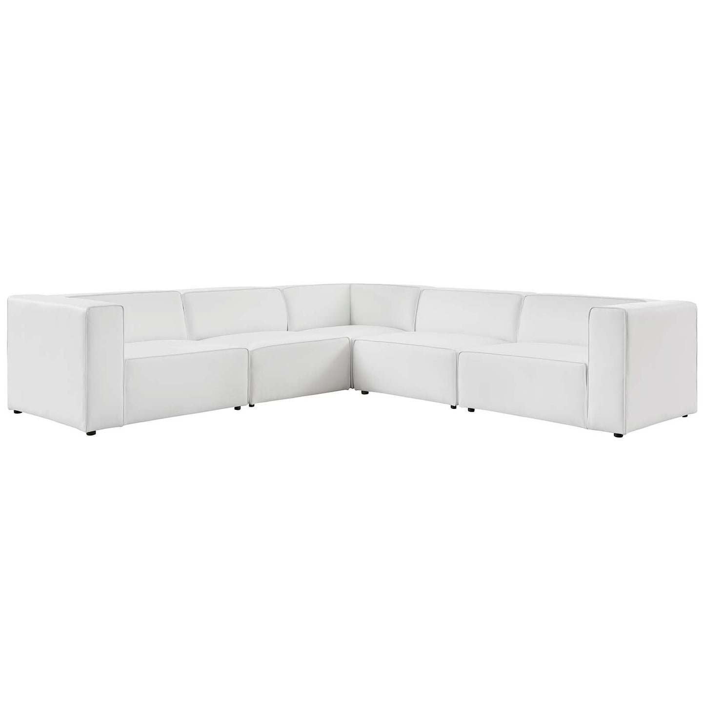 Modway Mingle Vegan Leather 5-Piece Sectional Sofa | Sofas | Modishstore