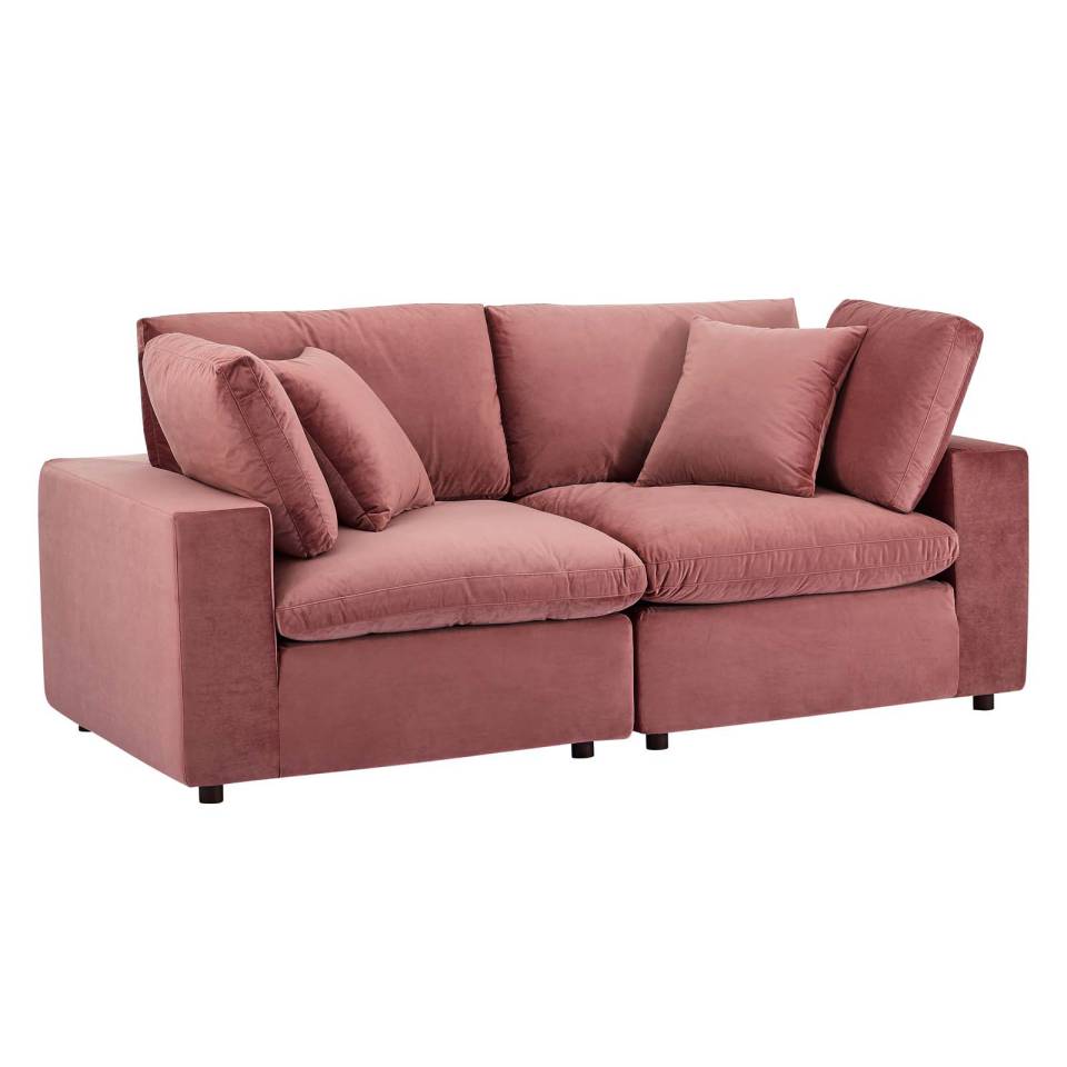Modway Commix Down Filled Overstuffed Performance Velvet Loveseat | Loveseats |