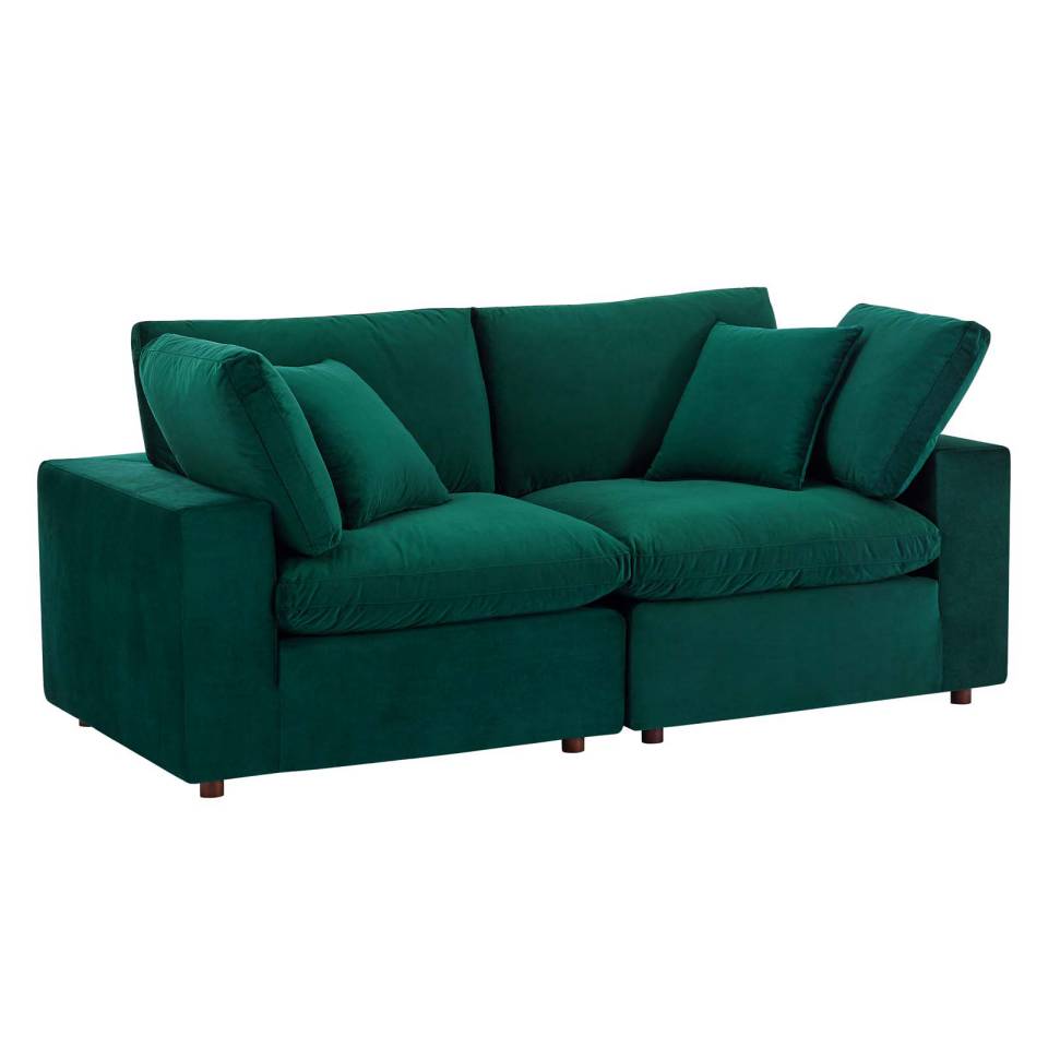 Modway Commix Down Filled Overstuffed Performance Velvet Loveseat | Loveseats |