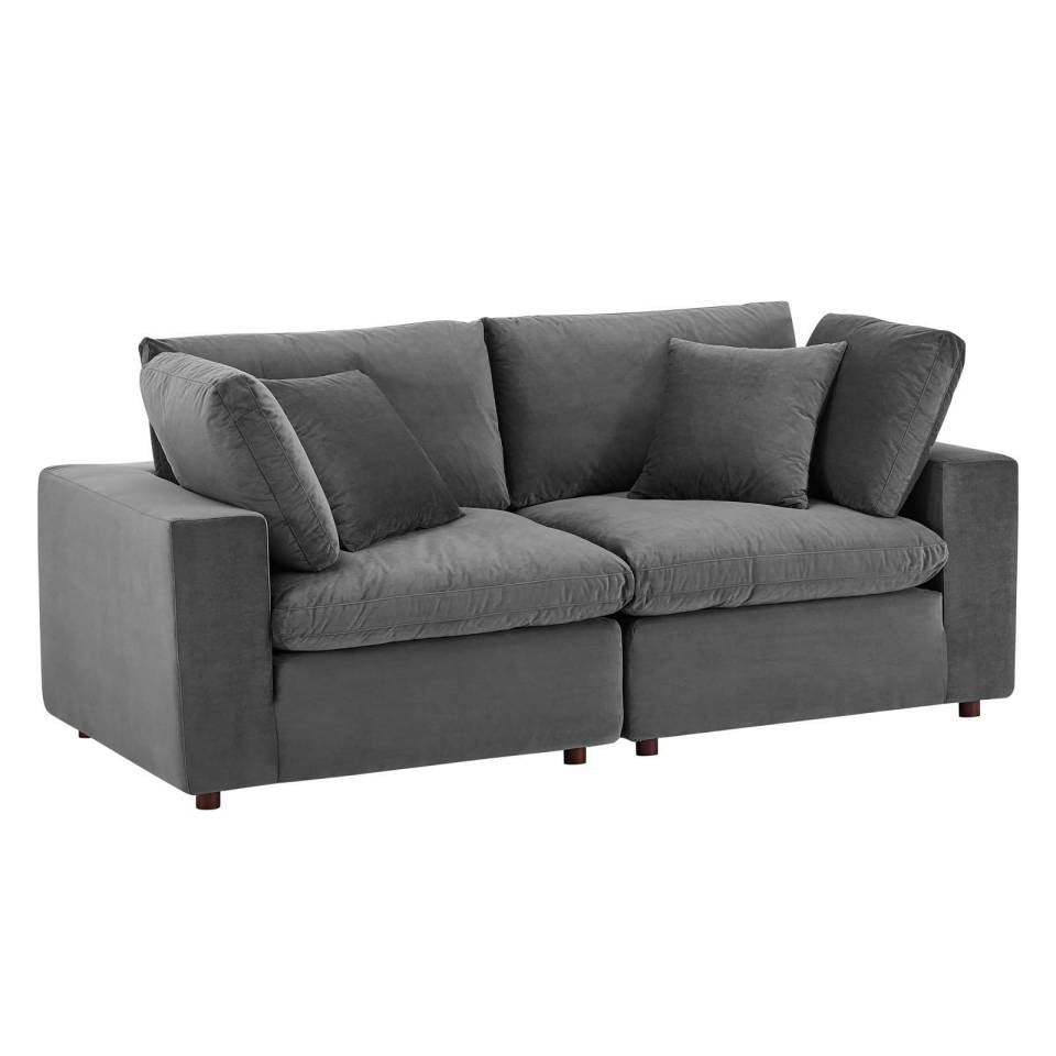 Modway Commix Down Filled Overstuffed Performance Velvet Loveseat | Loveseats |