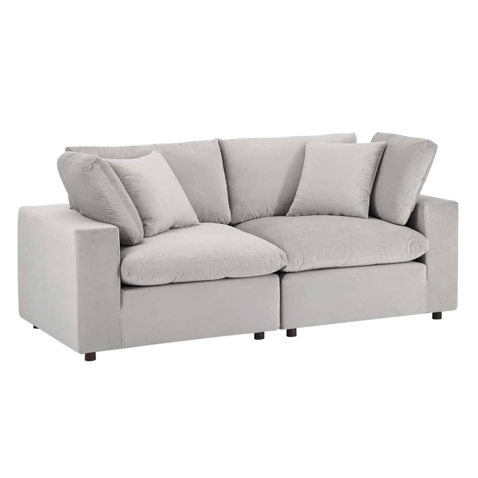 Modway Commix Down Filled Overstuffed Performance Velvet Loveseat | Loveseats |