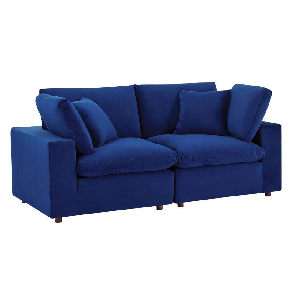 Modway Commix Down Filled Overstuffed Performance Velvet Loveseat | Loveseats |
