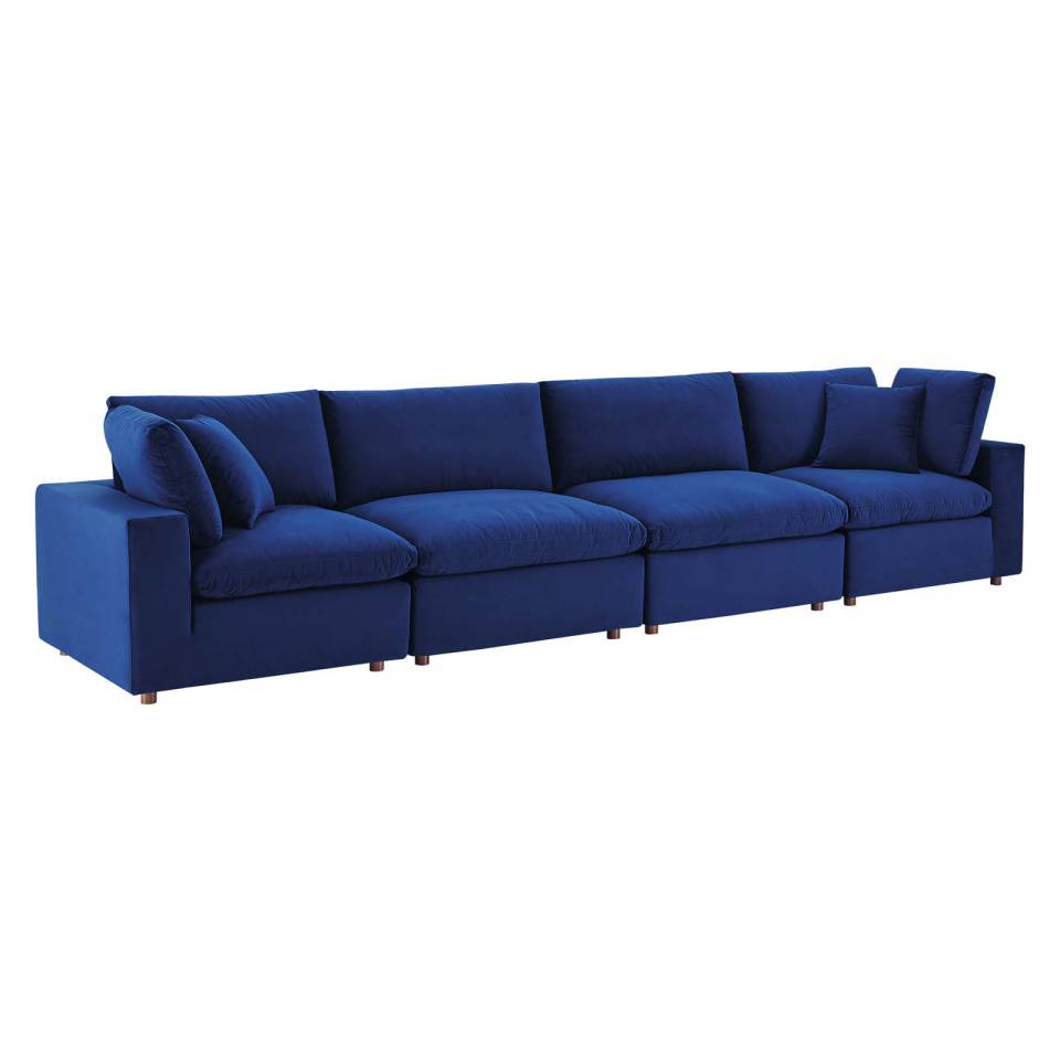 Modway Commix Down Filled Overstuffed Performance Velvet 4-Seater Sofa | Sofas |