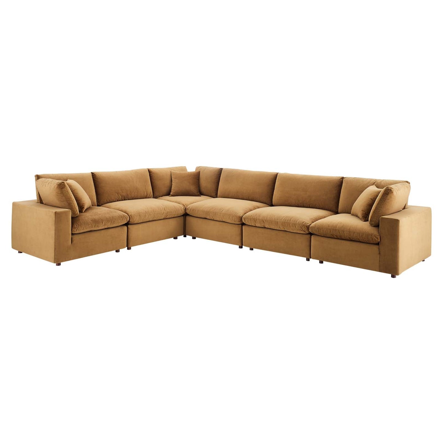 Commix Down Filled Overstuffed Performance Velvet 6-Piece Sectional Sofa By Modway | Sofas