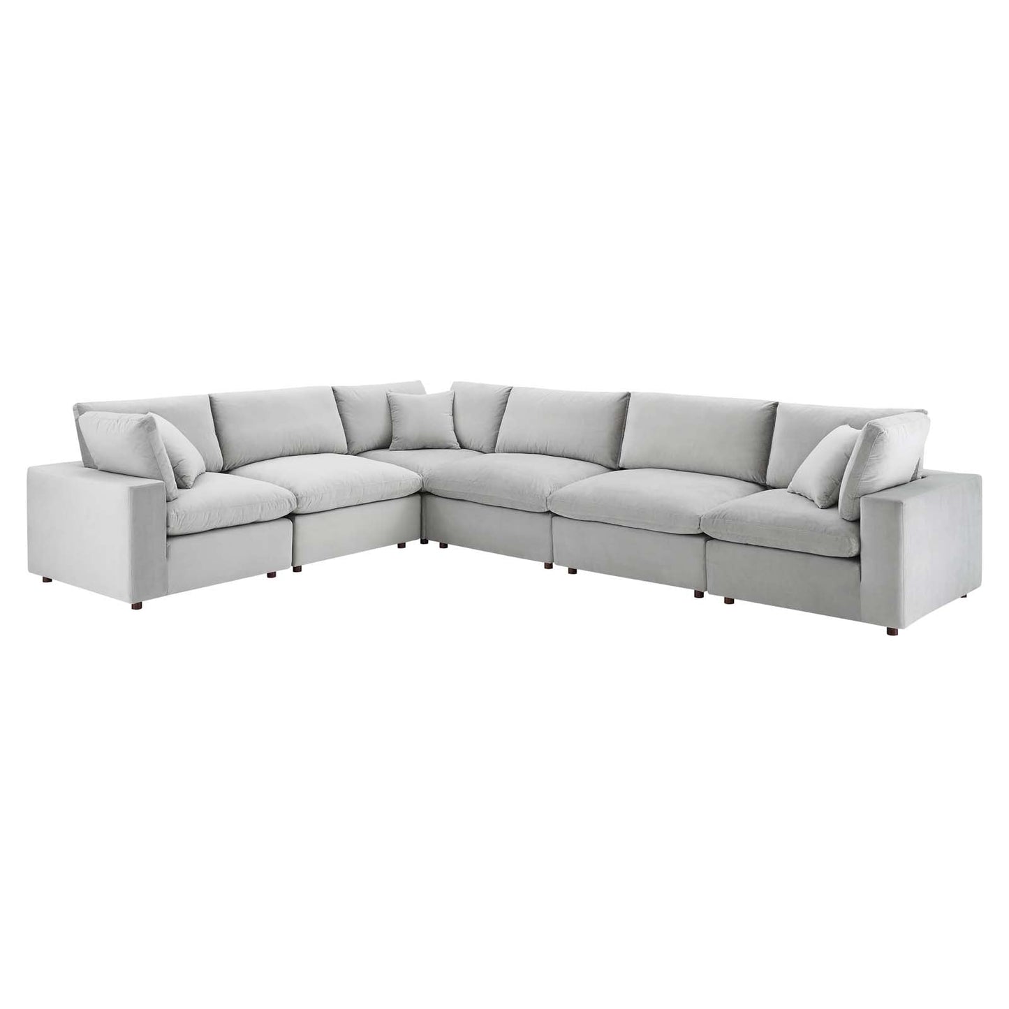 Commix Down Filled Overstuffed Performance Velvet 6-Piece Sectional Sofa By Modway | Sofas |