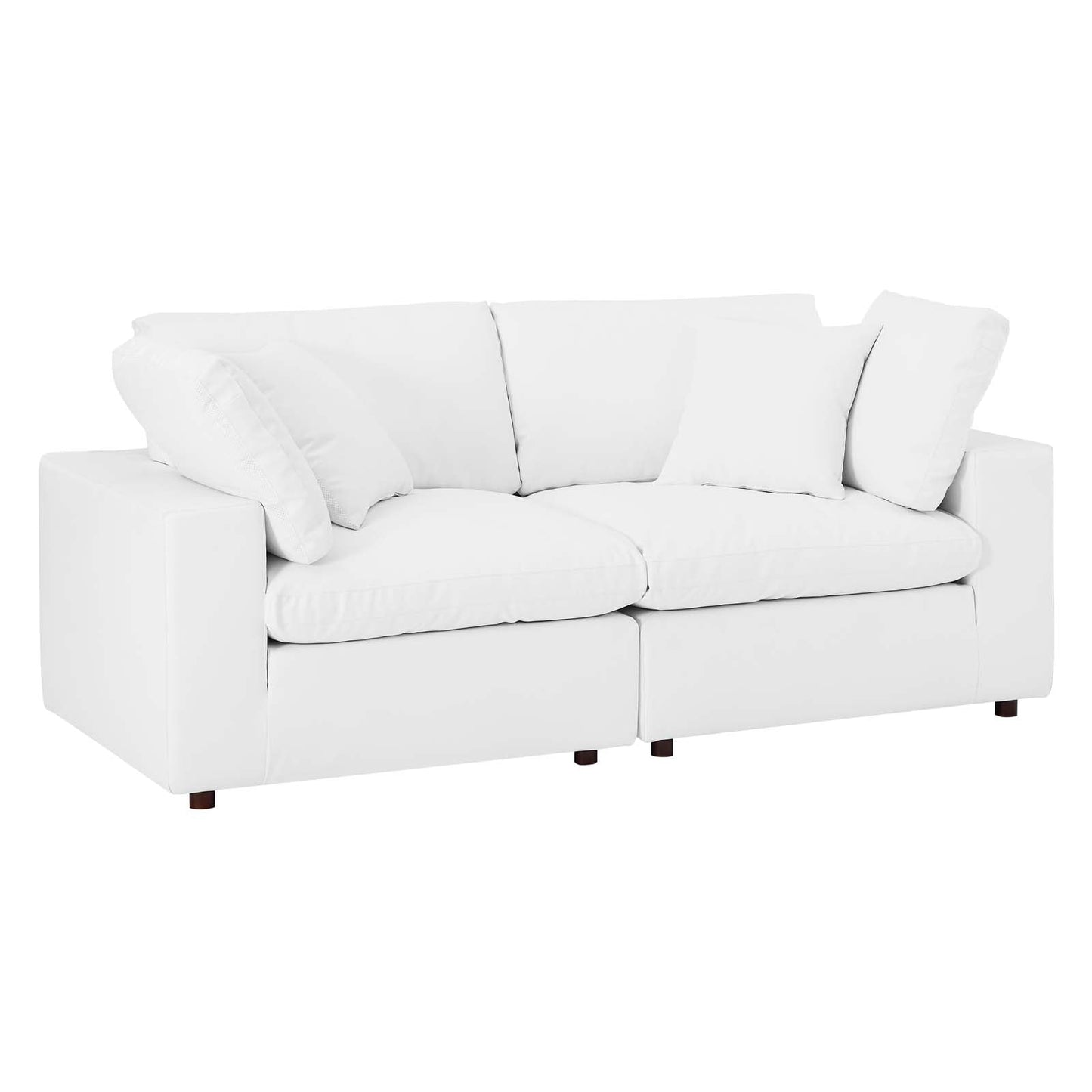 Modway Commix Down Filled Overstuffed Vegan Leather Loveseat | Loveseats |