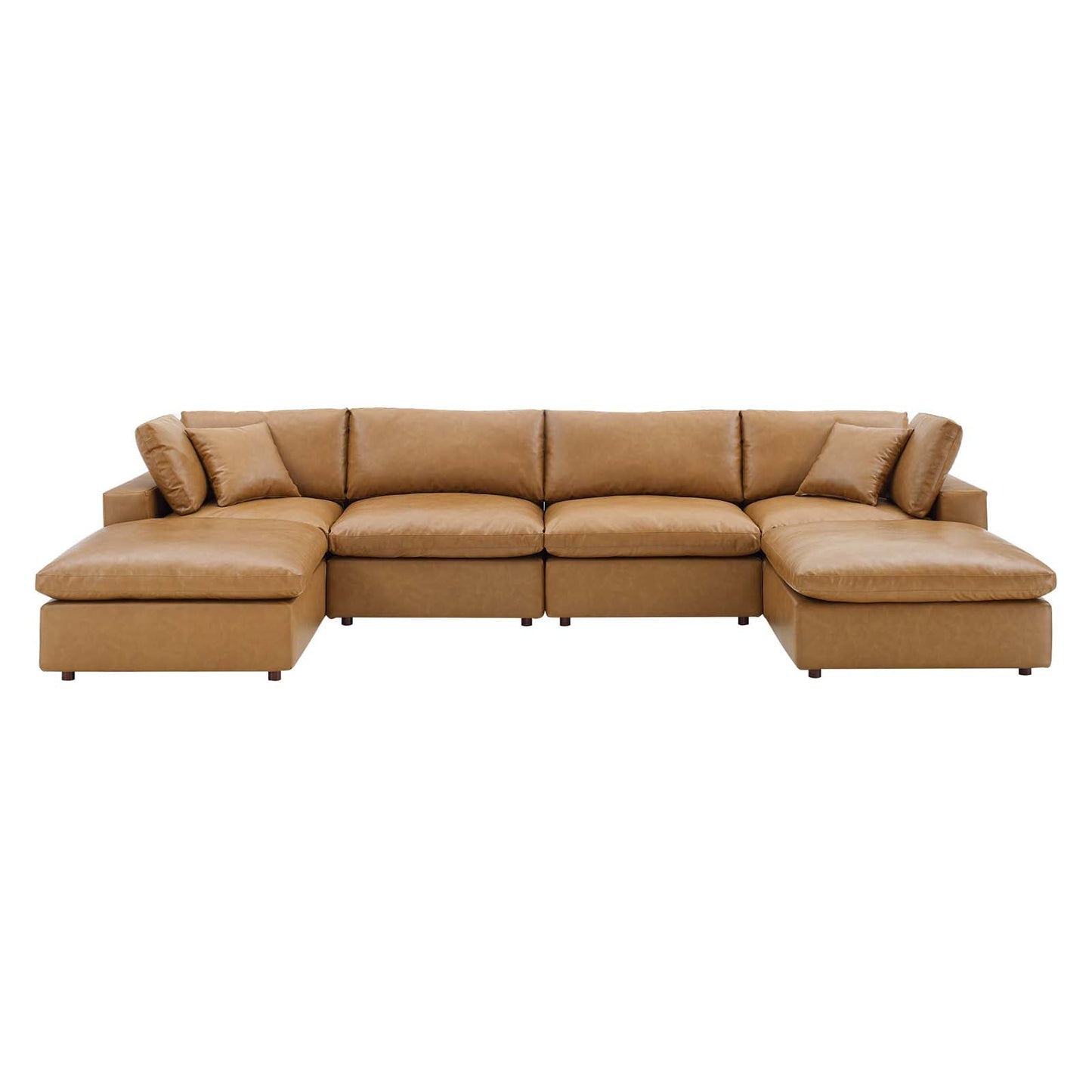 Modway Commix Down Filled Overstuffed Vegan Leather 6-Piece Sectional Sofa | Sofas |