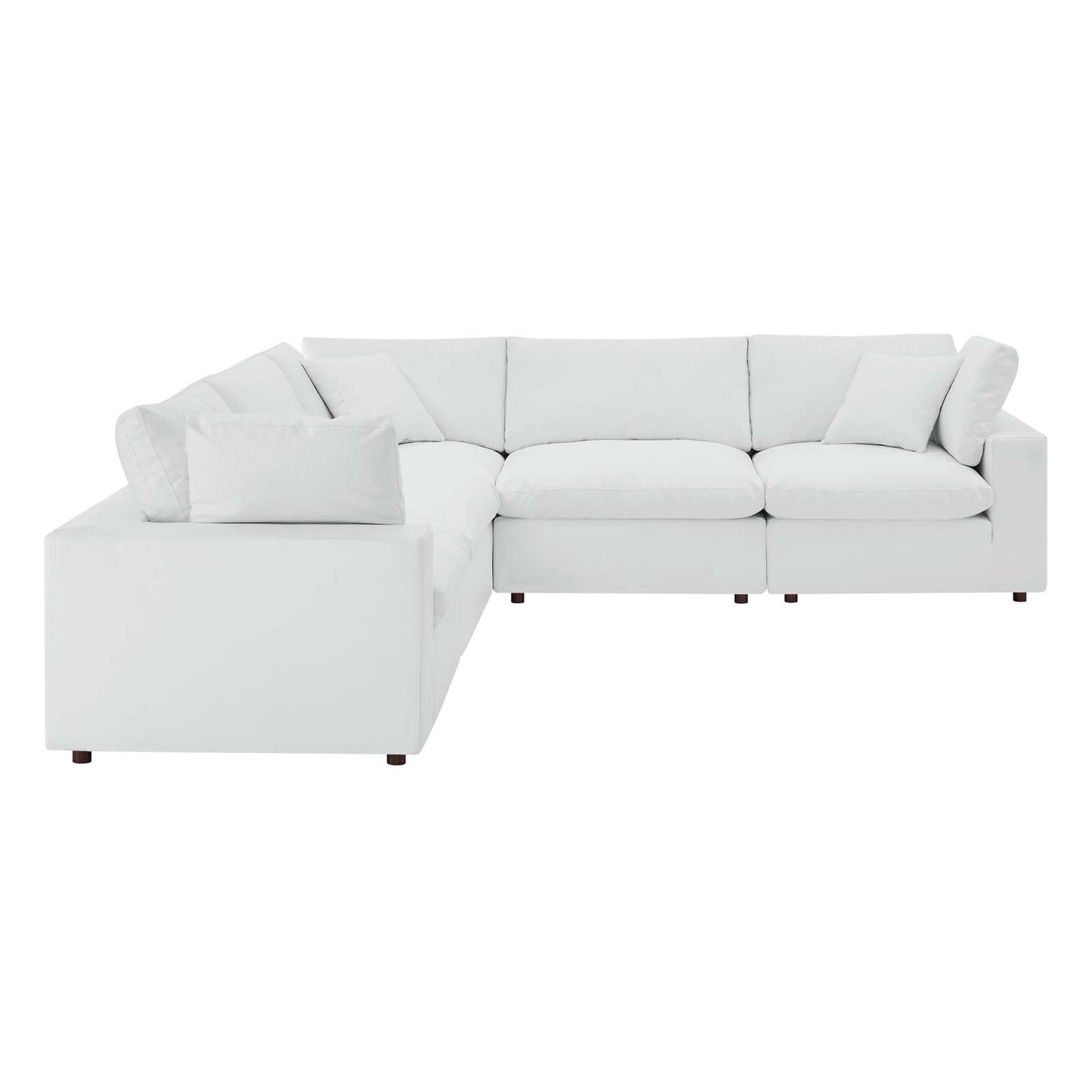 Modway Commix Down Filled Overstuffed Vegan Leather 5-Piece Sectional Sofa | Sofas |