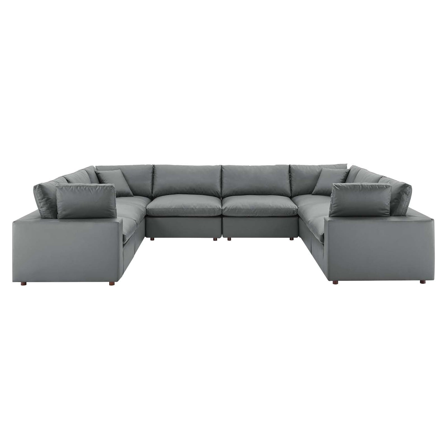Modway Commix Down Filled Overstuffed Vegan Leather 8-Piece Sectional Sofa | Sofas