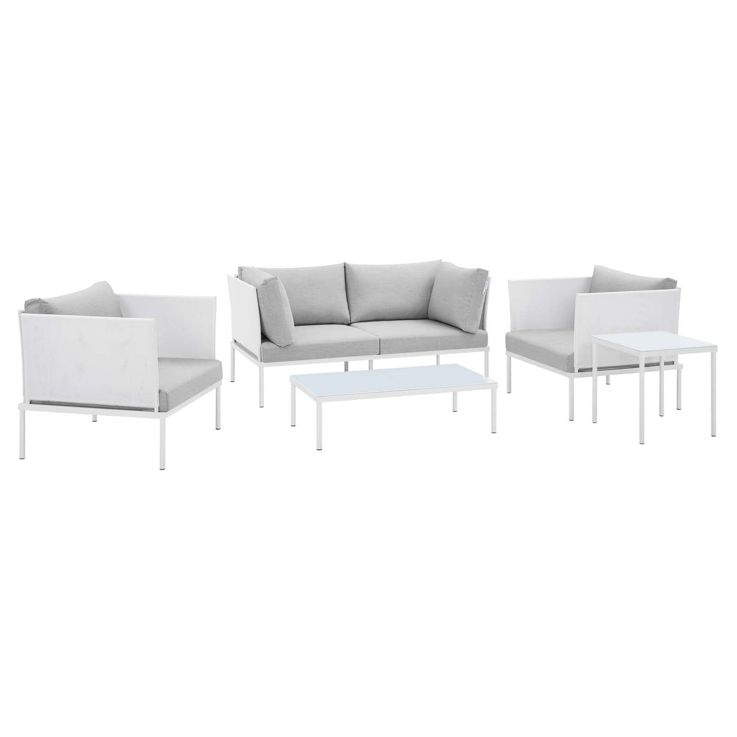 Harmony 5-Piece Sunbrella® Outdoor Patio Aluminum Furniture Set By Modway | Outdoor Sofas, Loveseats & Sectionals