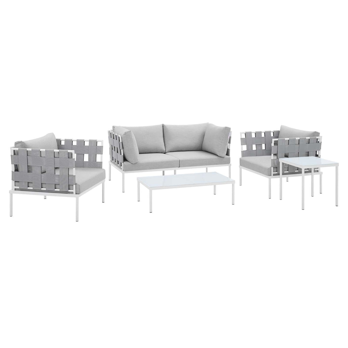 Harmony 5-Piece Sunbrella® Outdoor Patio Aluminum Furniture Set By Modway - EEI-4925 | Outdoor Sofas, Loveseats & Sectionals