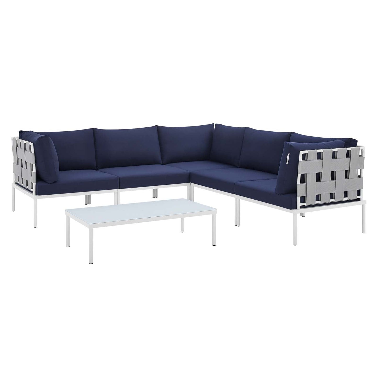 Harmony 6-Piece Sunbrella® Outdoor Patio Aluminum Sectional Sofa Set By Modway - EEI-4929 | Outdoor Sofas, Loveseats & Sectionals - 2