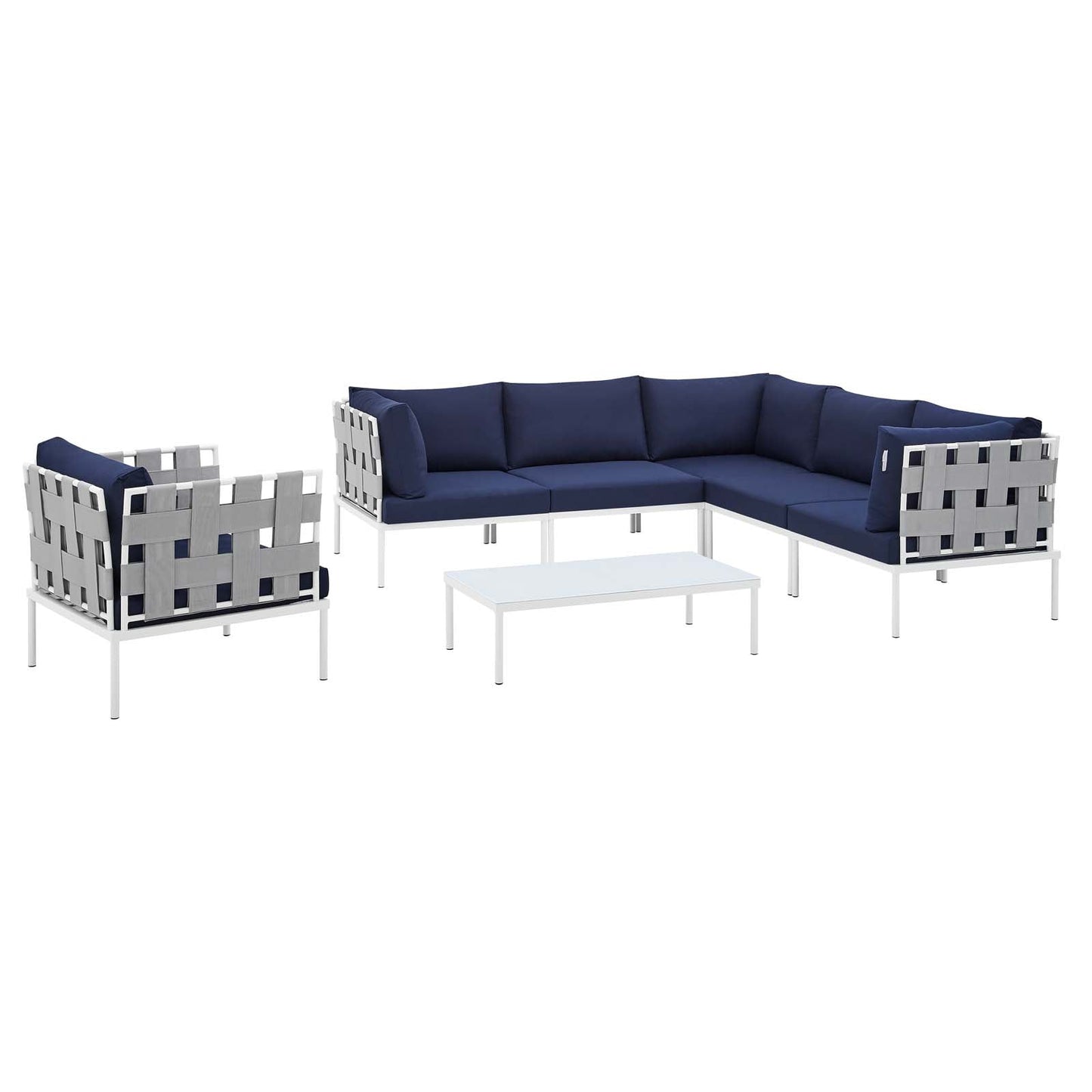 Harmony 7-Piece Sunbrella® Outdoor Patio Aluminum Sectional Sofa Set By Modway - EEI-4937 | Outdoor Sofas, Loveseats & Sectionals - 2