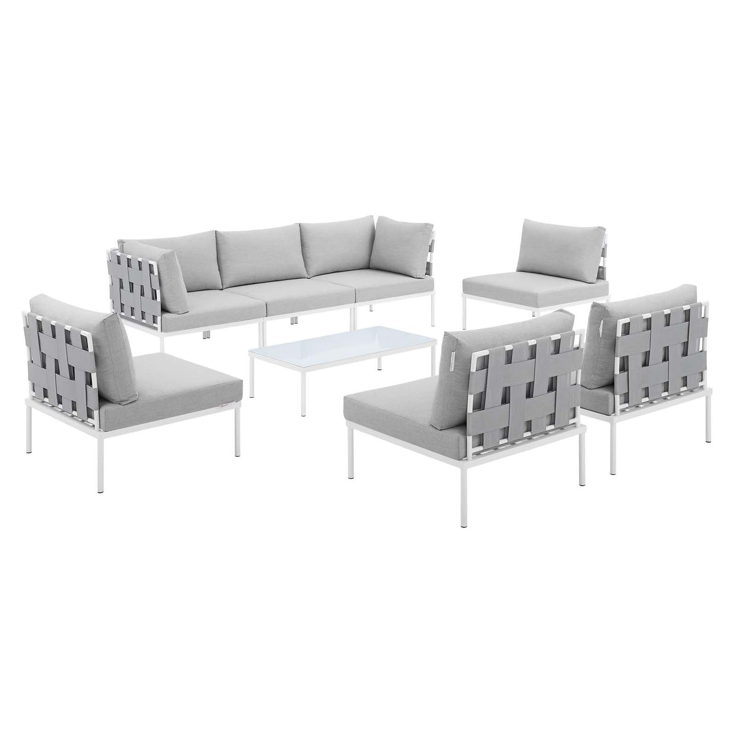 Harmony 8-Piece Sunbrella® Outdoor Patio All Mesh Sectional Sofa Set By Modway | Outdoor Patio |