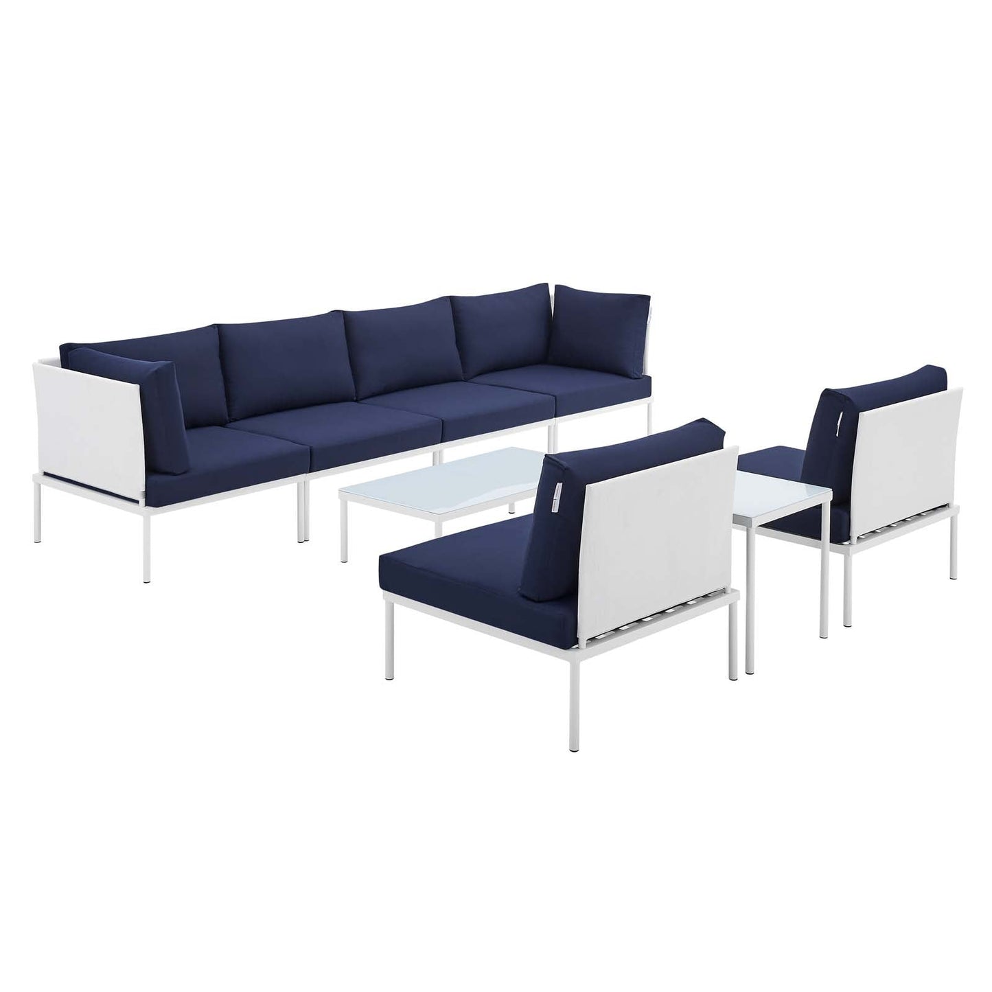 Modway Harmony 8-Piece Sunbrella® Outdoor Patio Aluminum Sectional Sofa Set | Outdoor Sofas, Loveseats & Sectionals |