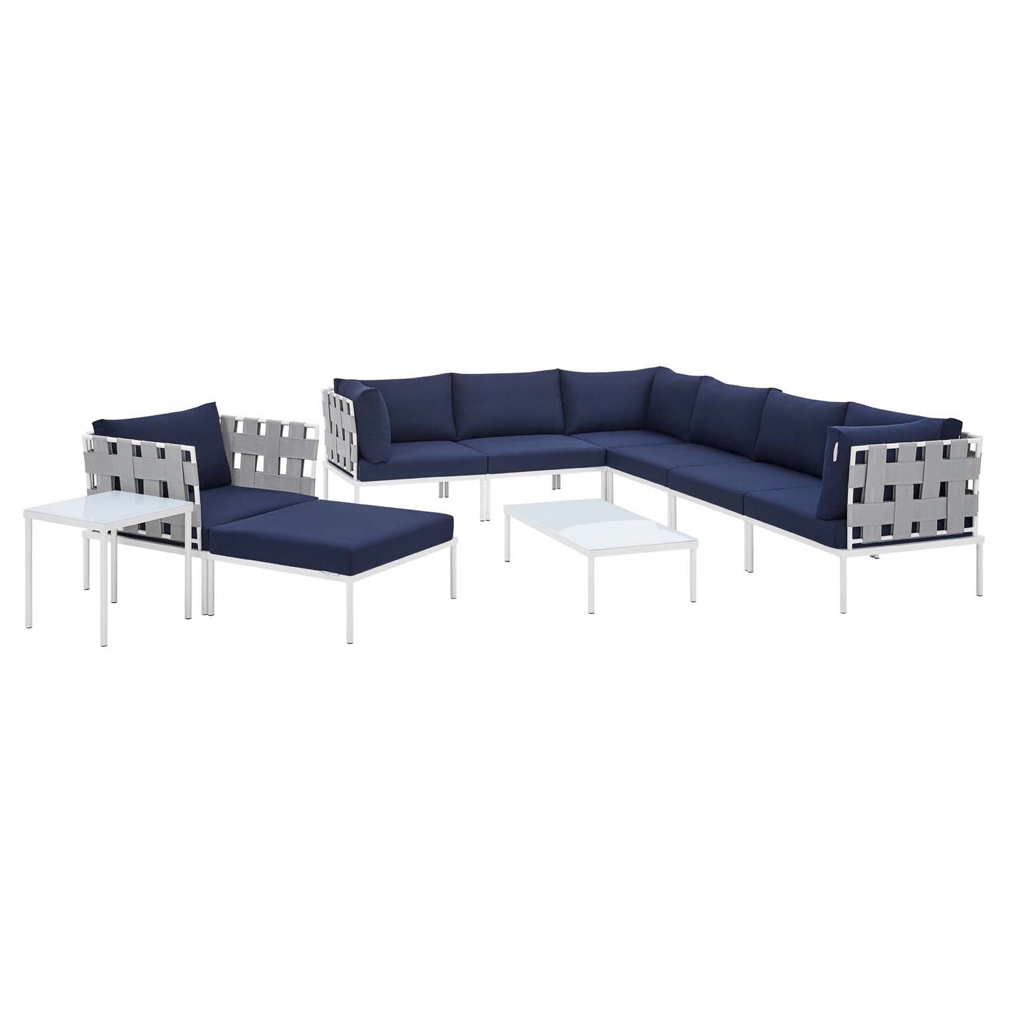 Harmony 10-Piece Sunbrella® Outdoor Patio Aluminum Sectional Sofa Set By Modway - EEI-4953 | Outdoor Sofas, Loveseats & Sectionals - 2
