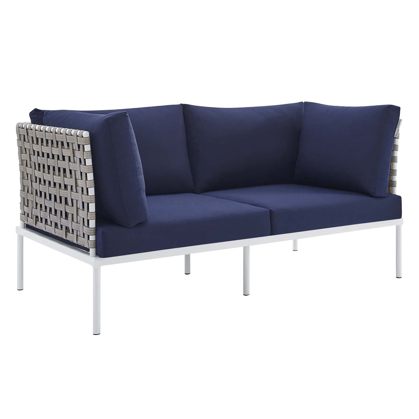 Harmony Sunbrella® Basket Weave Outdoor Patio Aluminum Loveseat By Modway - EEI-4962 | Outdoor Sofas, Loveseats & Sectionals - 2