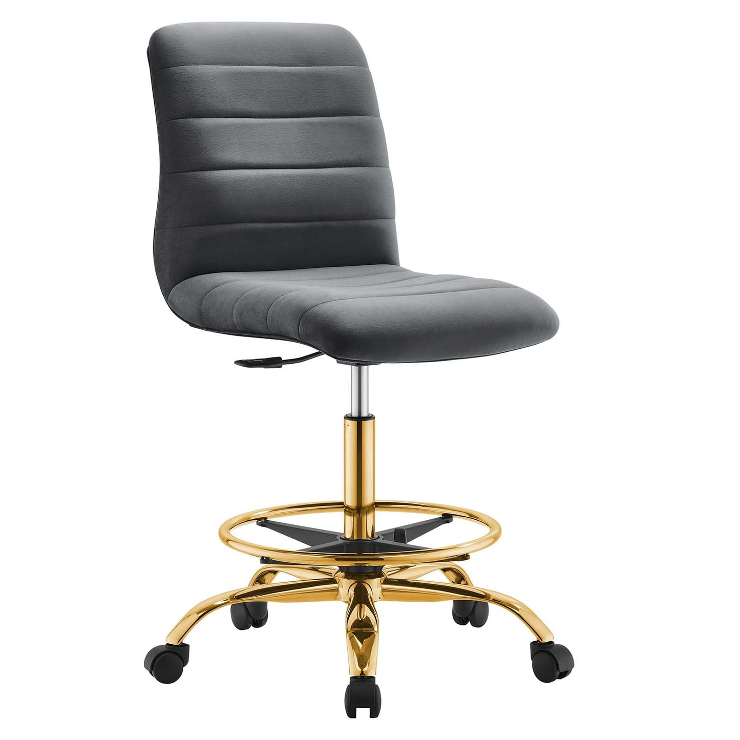 Ripple Armless Performance Velvet Drafting Chair By Modway - EEI-4976 | Office Chairs | Modishstore - 3