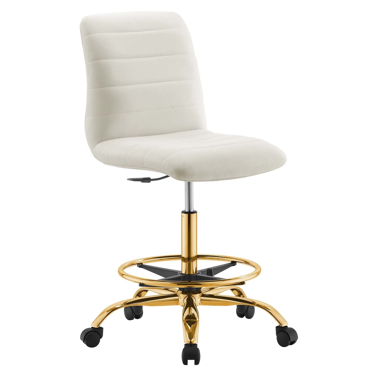 Ripple Armless Performance Velvet Drafting Chair By Modway - EEI-4976 | Office Chairs | Modishstore - 4
