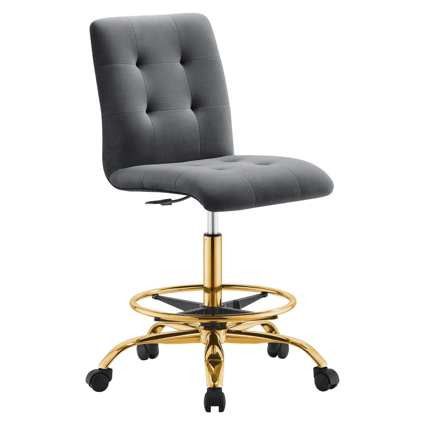 Prim Armless Performance Velvet Drafting Chair By Modway - EEI-4977 | Office Chairs | Modishstore - 3