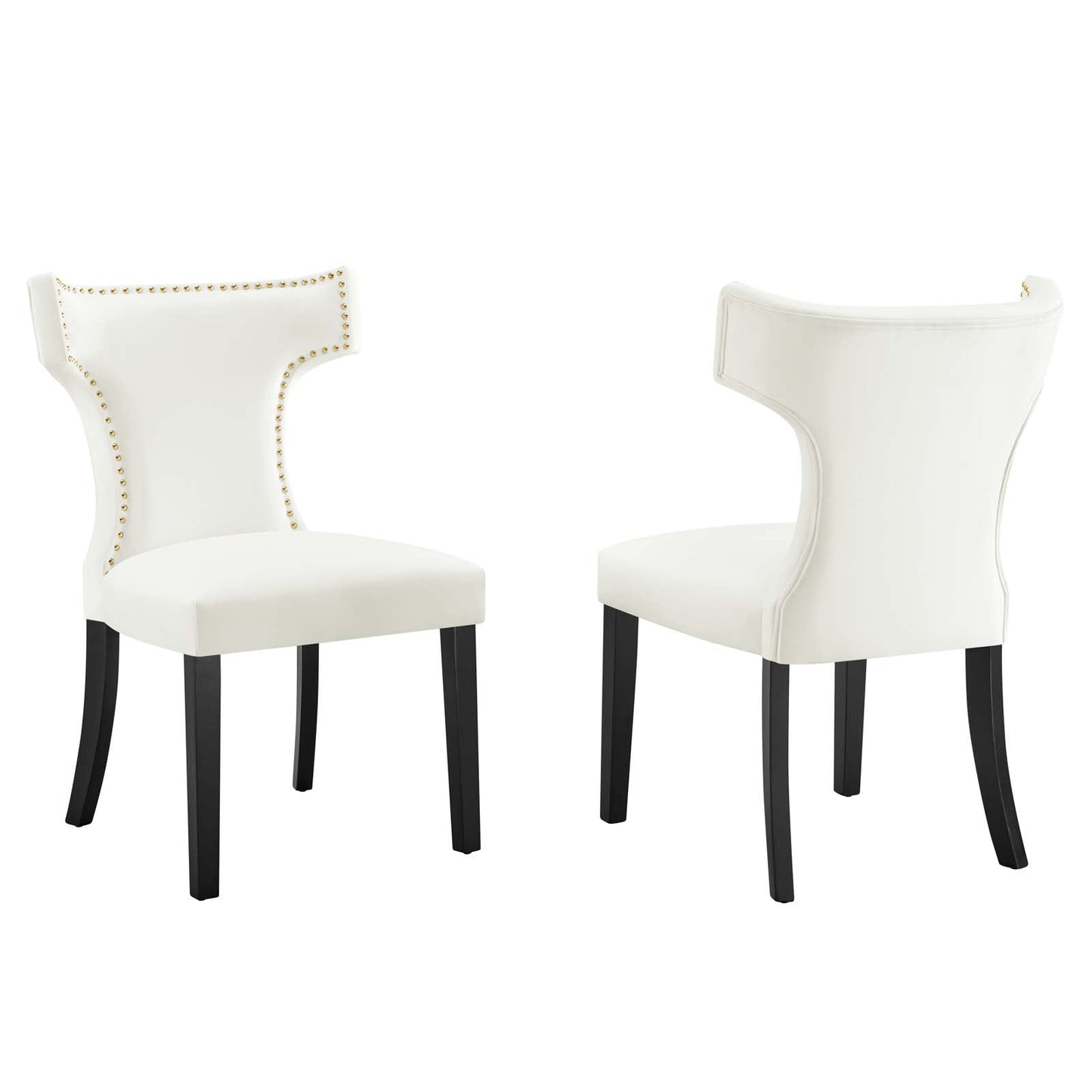 Curve Performance Velvet Dining Chairs - Set of 2 By Modway | Dining Chairs |