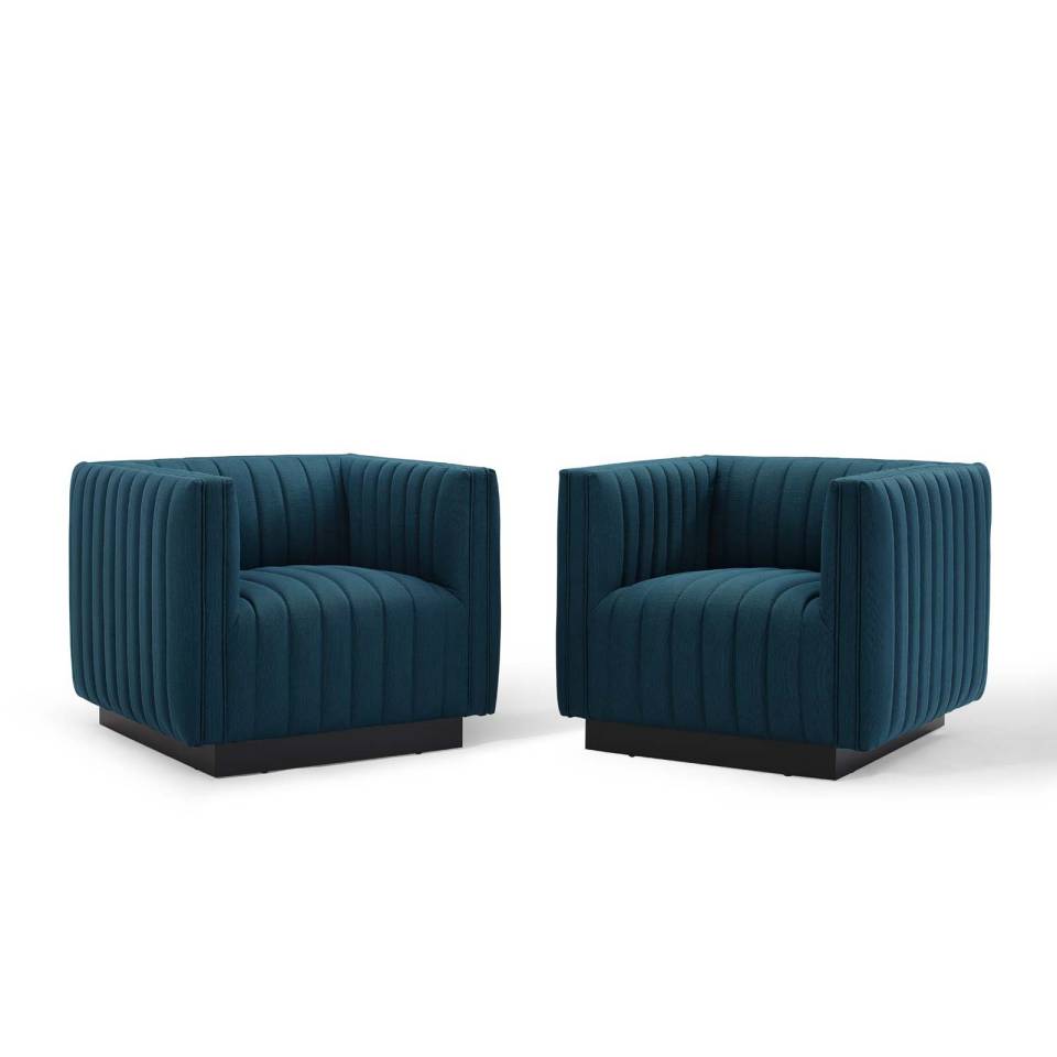 Modway Conjure Tufted Armchair Upholstered Fabric Set of 2 | Armchairs