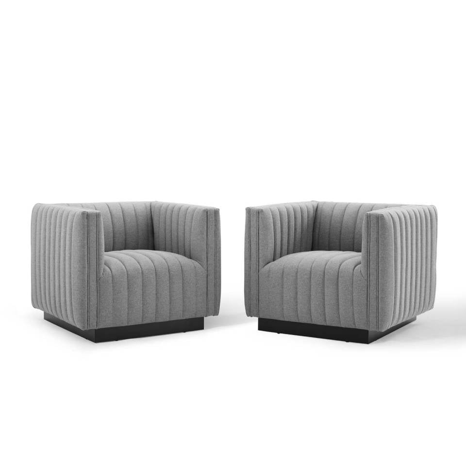 Modway Conjure Tufted Armchair Upholstered Fabric Set of 2 | Armchairs |