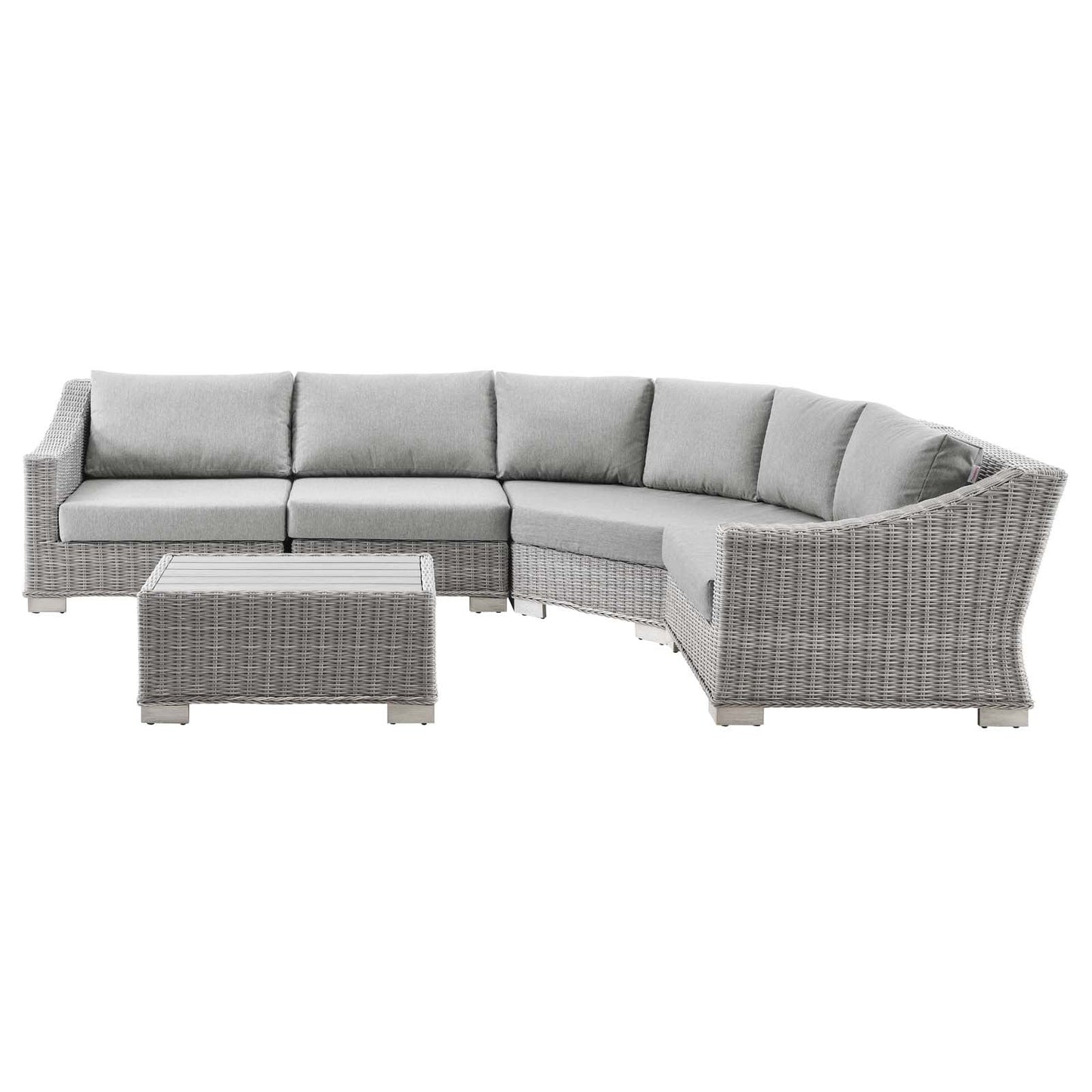 Modway Conway Outdoor Patio Wicker Rattan 5-Piece Sectional Sofa Furniture Set | Outdoor Sofas, Loveseats & Sectionals